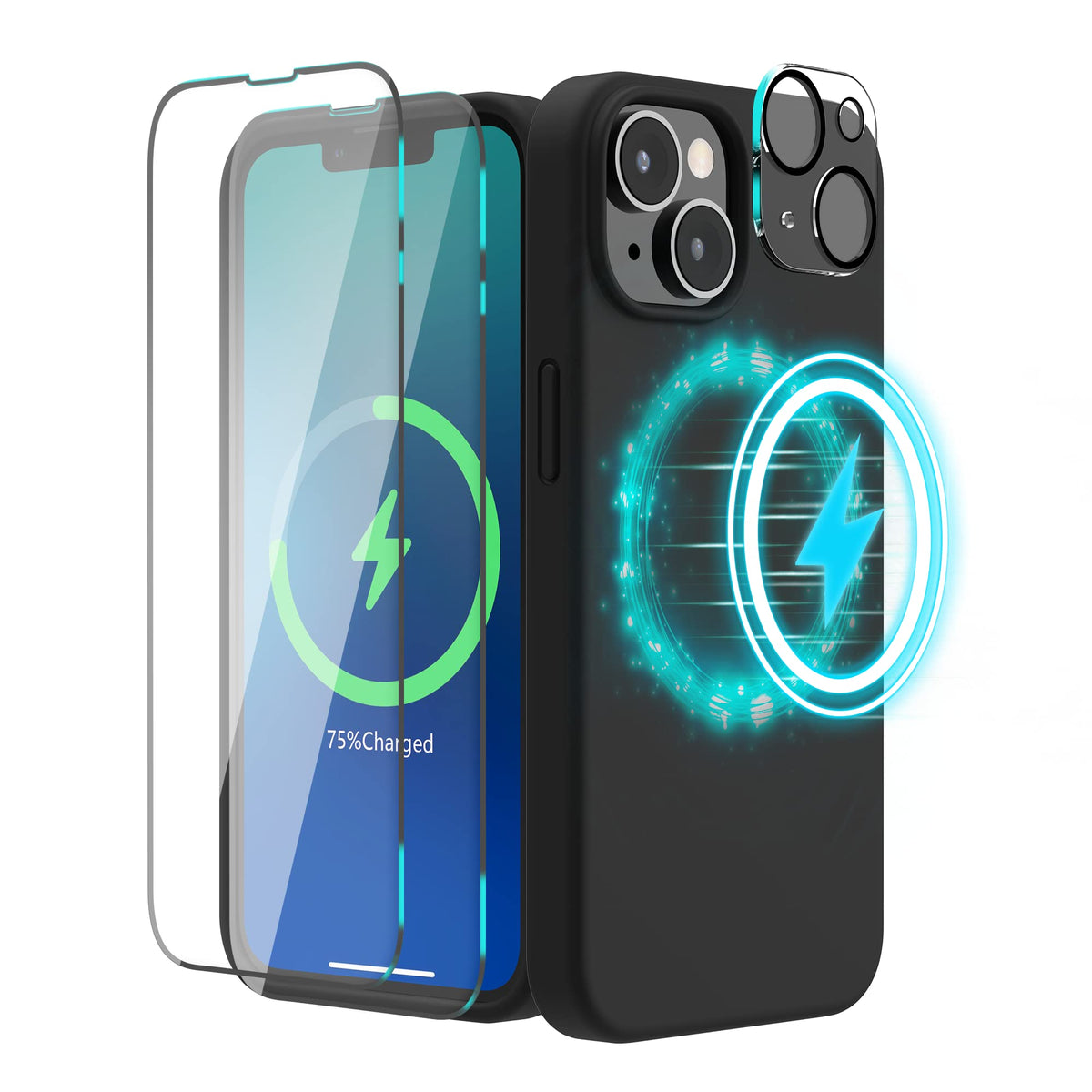 Surphy (4 In 1 Designed For Iphone 14 Case Compatible With Magsafe (6.1 Inch, 2022), With 2 Pack Screen Protector + Camera Cover
