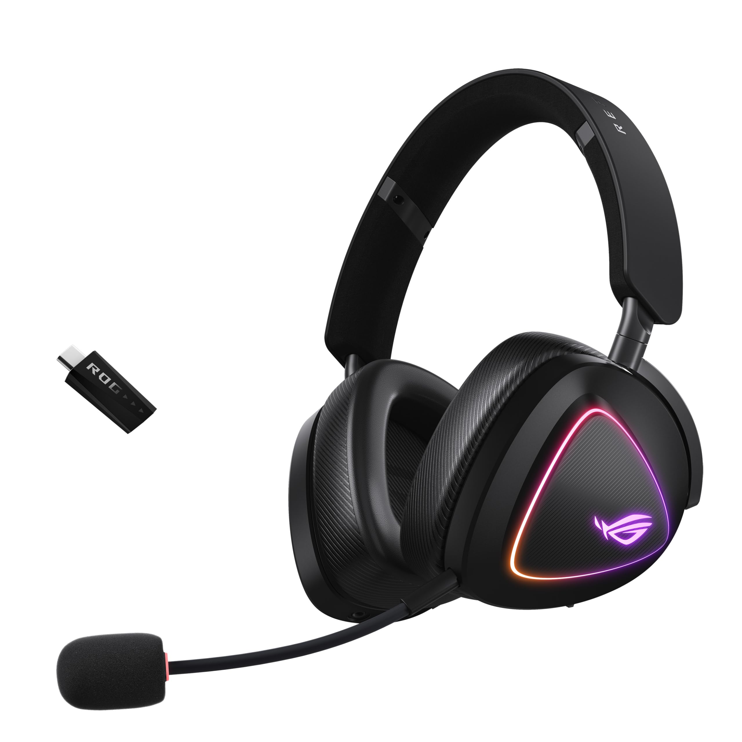 ASUS ROG Delta II Wireless Gaming Headset with Detachable Mic - Tri-Mode (BT, 2.4GHz, 3.5mm), 50mm Titanium-Plated Drivers, 110H