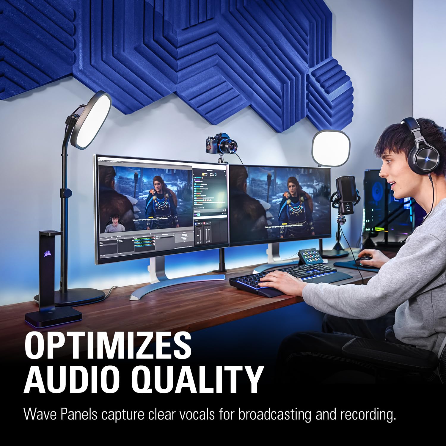 Elgato Wave Panels: 6 Acoustic Treatment Panels, Dual Density Foam, Proprietary Easyclick Frames, Modular Design, Easy Setup And