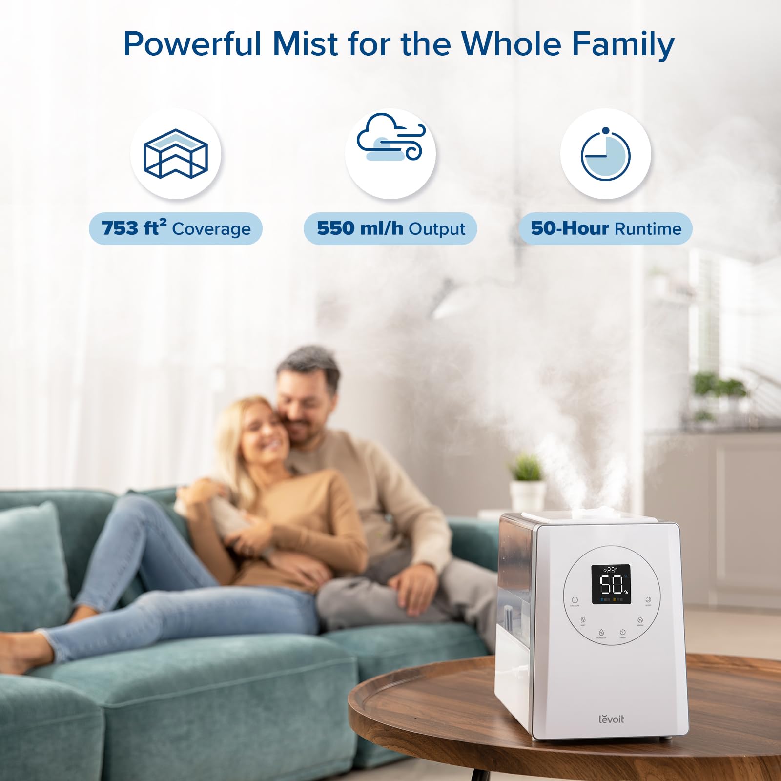 Levoit Lv600S Smart Warm And Cool Mist Humidifiers For Home Bedroom Large Room, (6L) 753Ft Coverage, Quickly & Evenly Humidify W