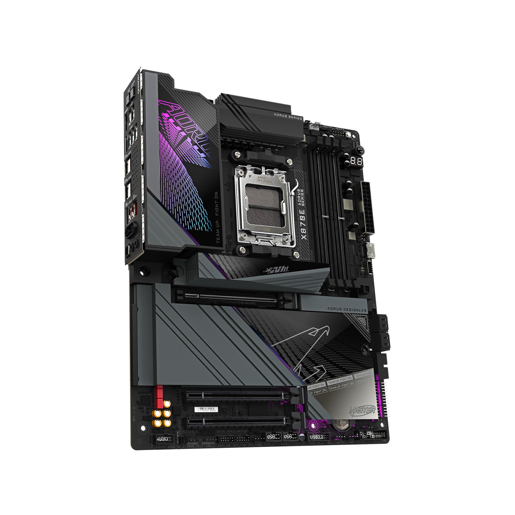 Gigabyte X870E Aorus Master Amd Am5 Lga 1718 Motherboard, Atx, Ddr5, 4X M.2, Pcie 5.0, Usb4, Wifi7, 5Gbe Lan, Ez Latch, 5 Year W