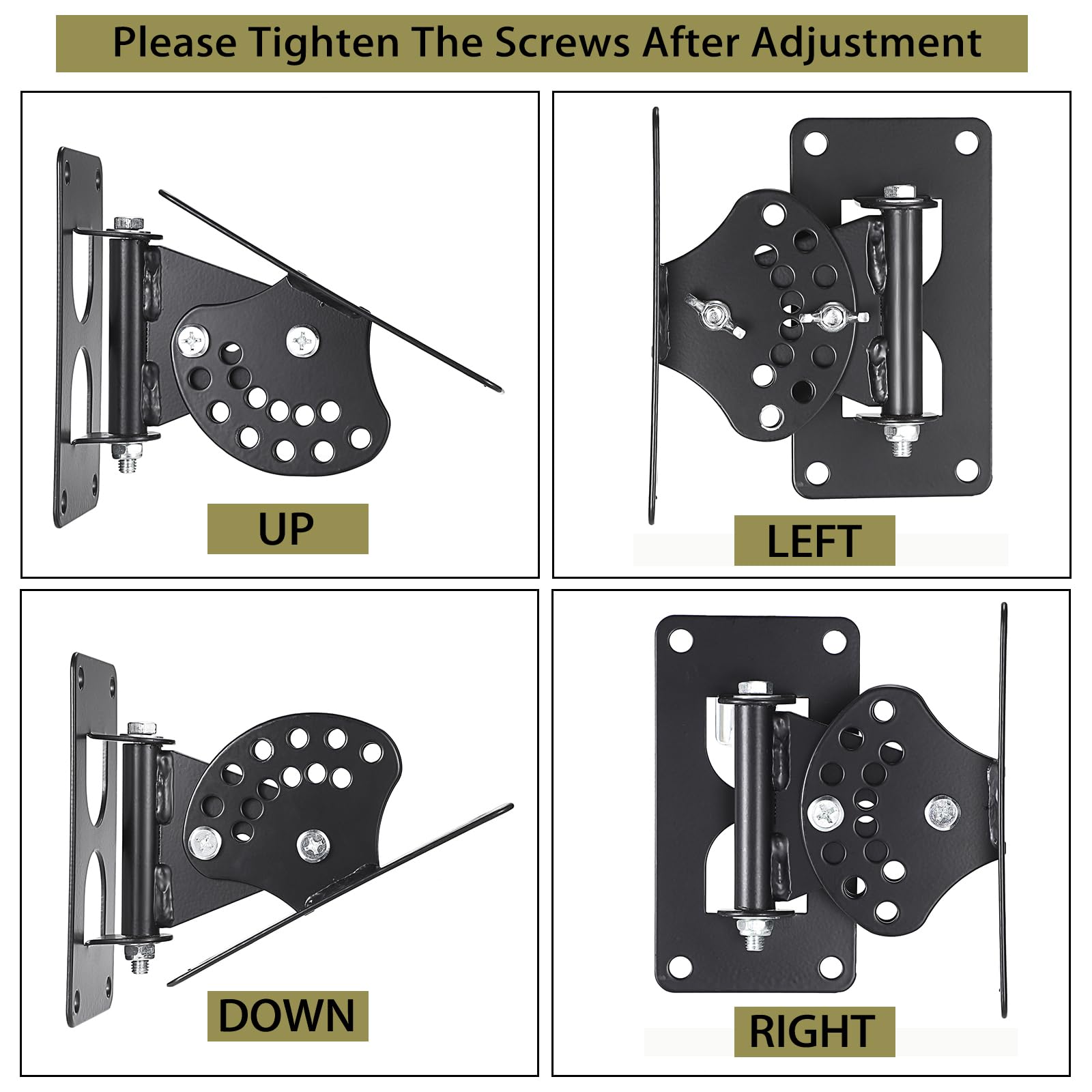 Juxyes Heavy Duty Surround Sound Speaker Wall Mount Bracket, Swivel Mounting Brackets For Sound Bar Sound Box Loudspeaker, Load