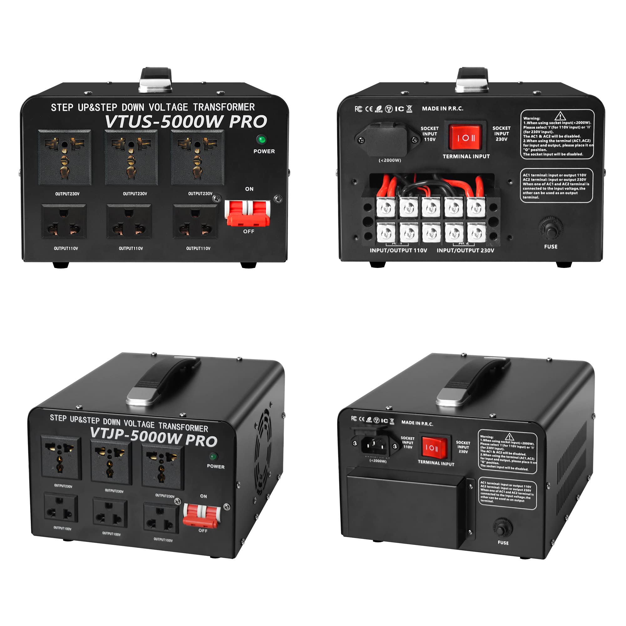 Lvyuan 5000 Watt Voltage Converter Transformer Heavy Duty Step Up Step Down Ac 110V/120V/220V/240V Converter With Hard Wiring