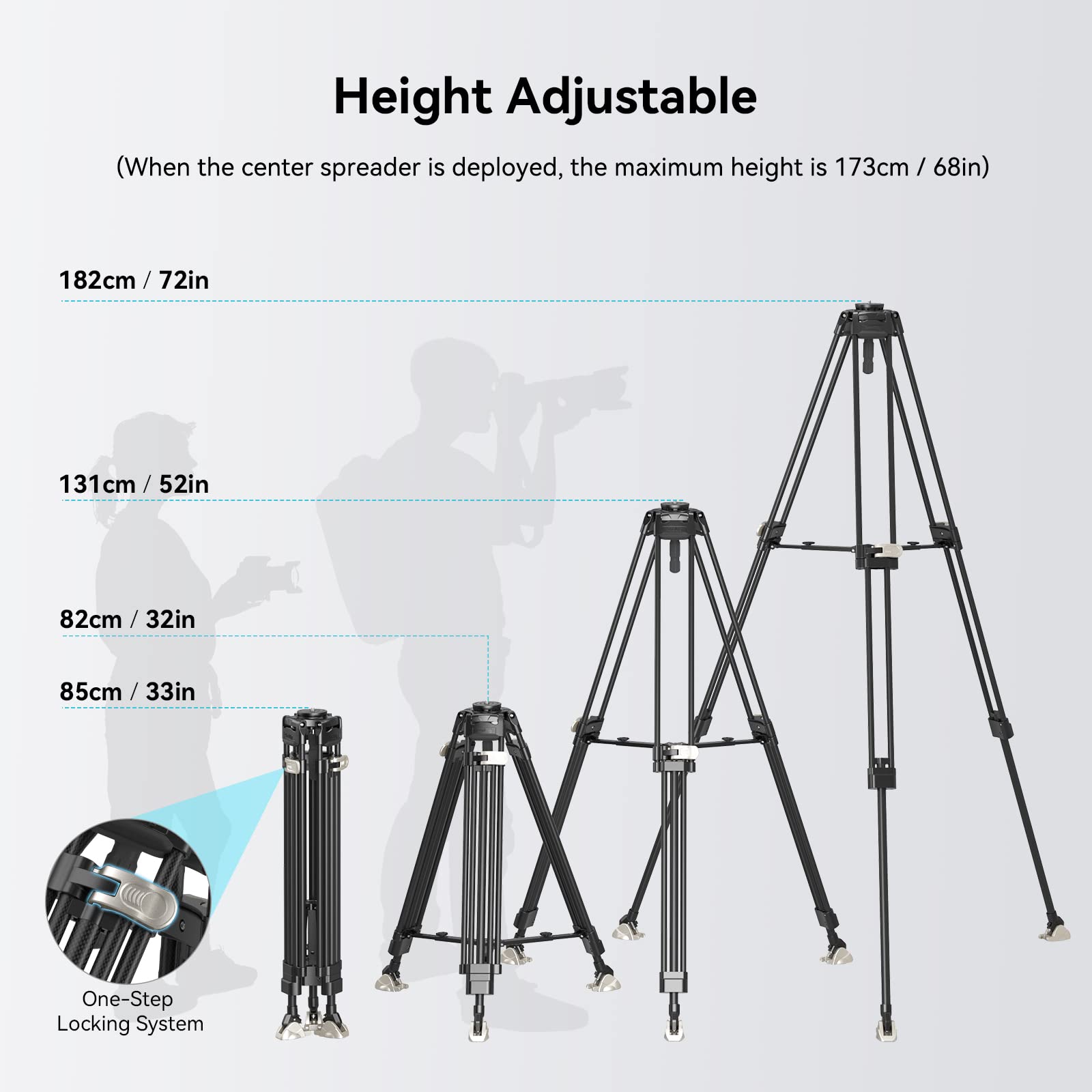 Smallrig Freeblazer Heavy-Duty Carbon Fiber Tripod, 72  Video Bowl Tripod With One-Step Locking System, Load Up To 55 Lbs, For C