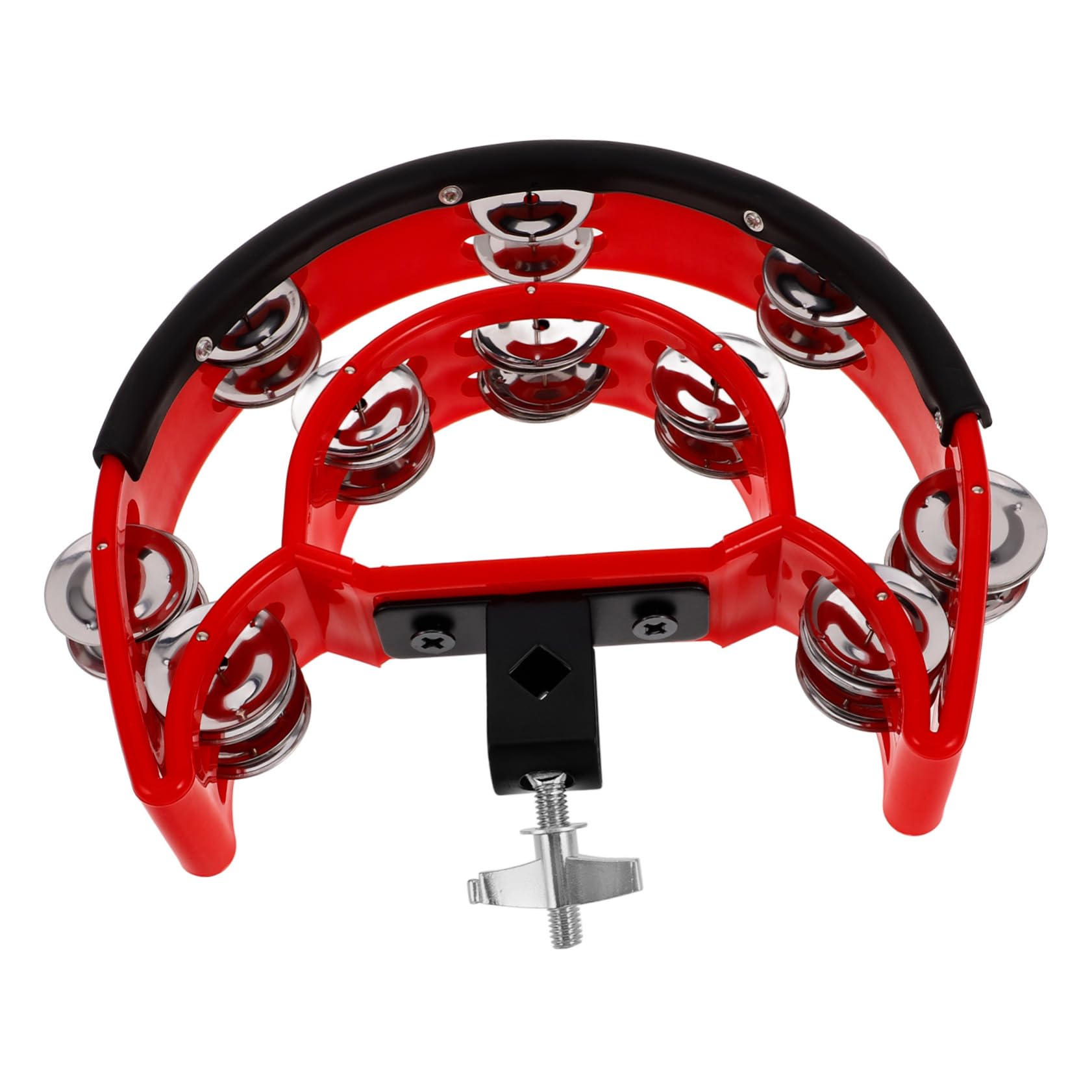 DECHOUS Tambourine Drum Mounting Holder Craft Bells with Double Row Jingles Percussion Chime Mount for Musical Instruments