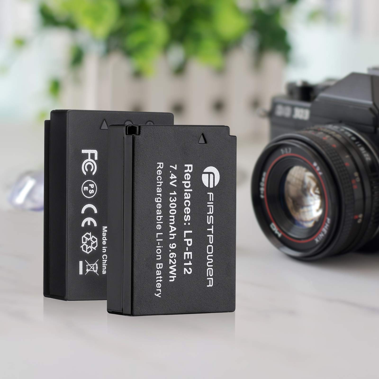 Firstpower 2 Pack Lp E12 Batteries Compatible With Canon Eos M50, Eos M50 Mark Ii, Eos M, Eos M2, Eos M10, Eos M100, Eos M200, S