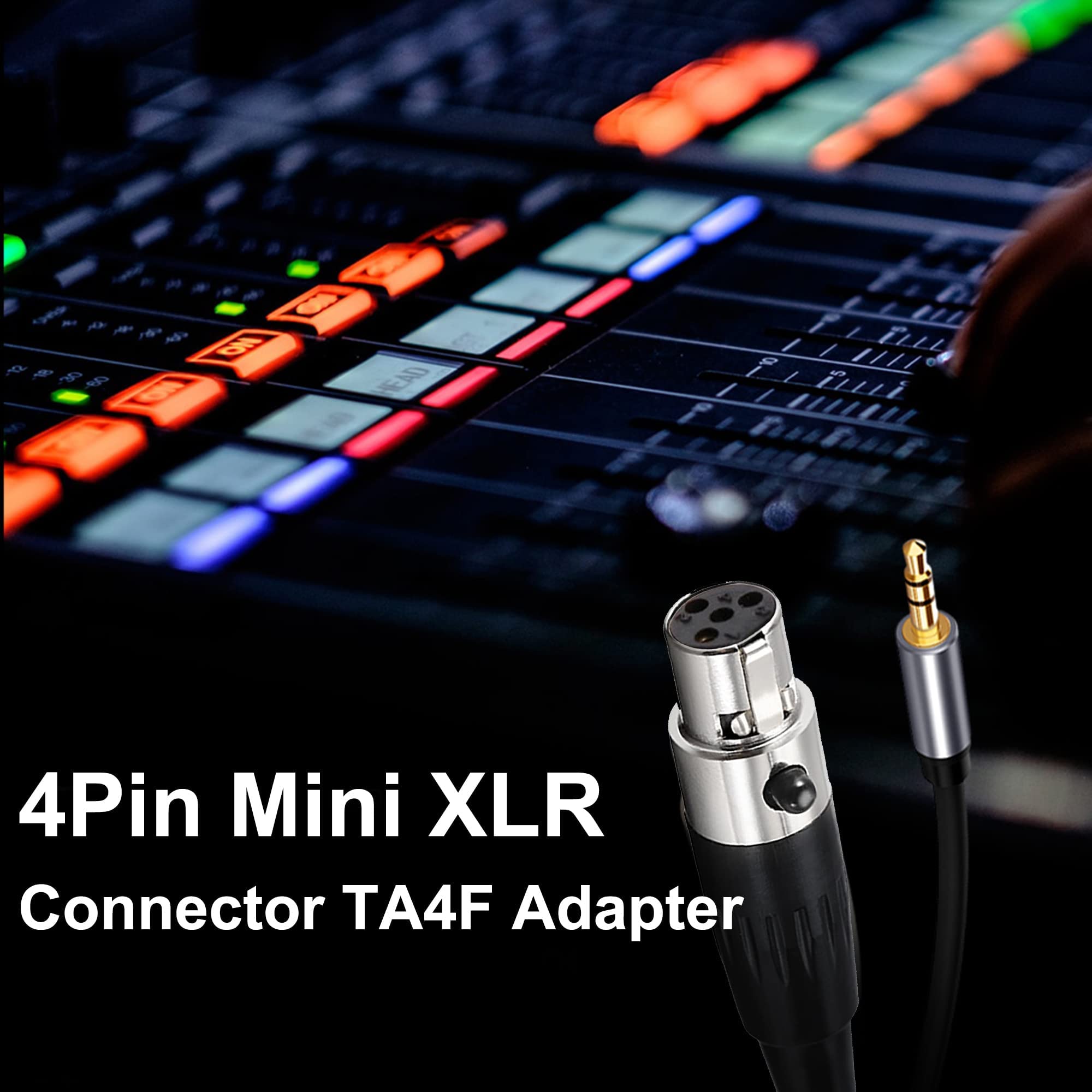 Xmsjsiy 4 Pin Mini Xlr Connector Ta4F Adapter Female Plug Mic Microphone Audio Connector,Mini Xlr Cable Ends Replacement F Plug