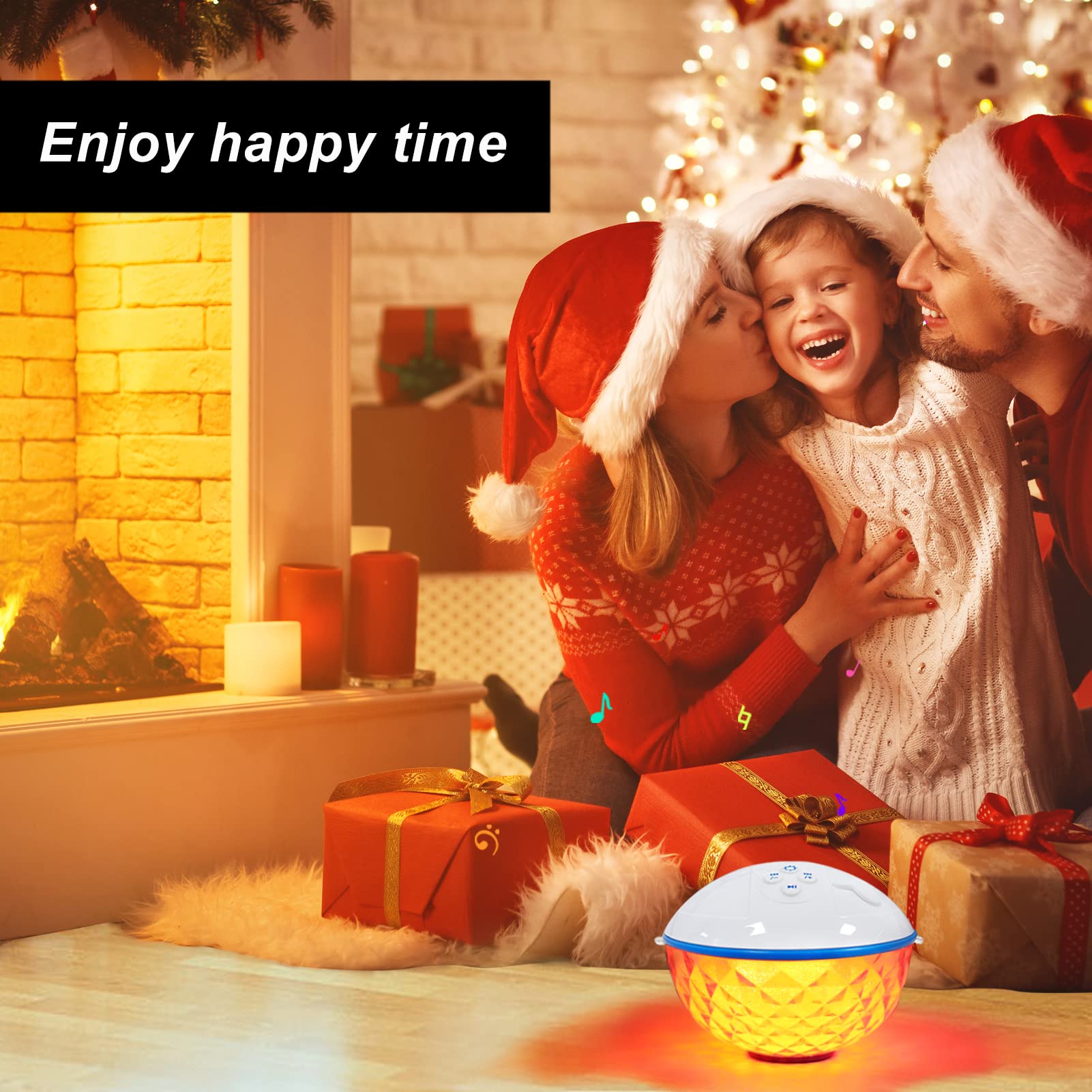 Kingsom Pool Bluetooth Speakers With Led Lights,Ipx7 Waterproof Floating Speaker,Stereo Sound,Built-In Mic,Wireless Shower Speak