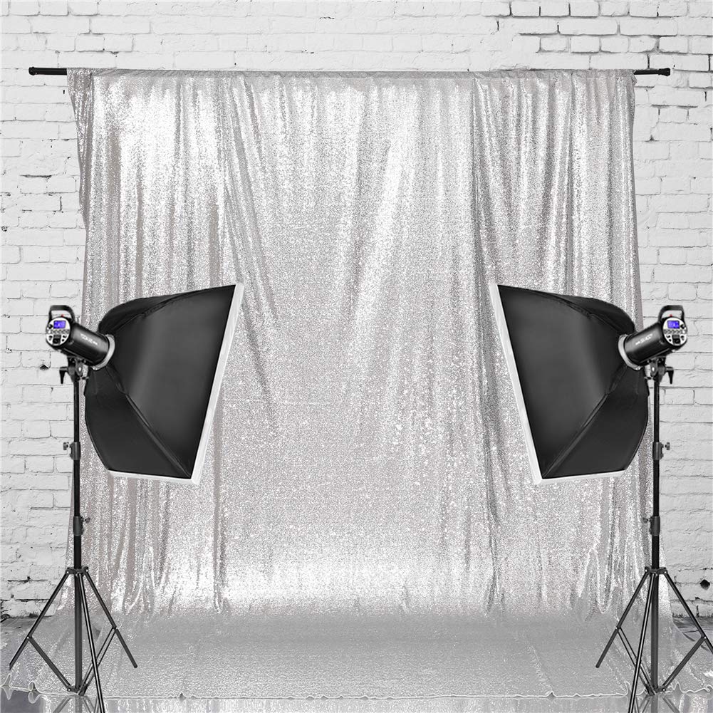 Eternal Beauty Silver Sequin Backdrop, 6X8 Ft Glitter Background Curtains For Shimmer Photography Party Wedding Birthday Back Dr