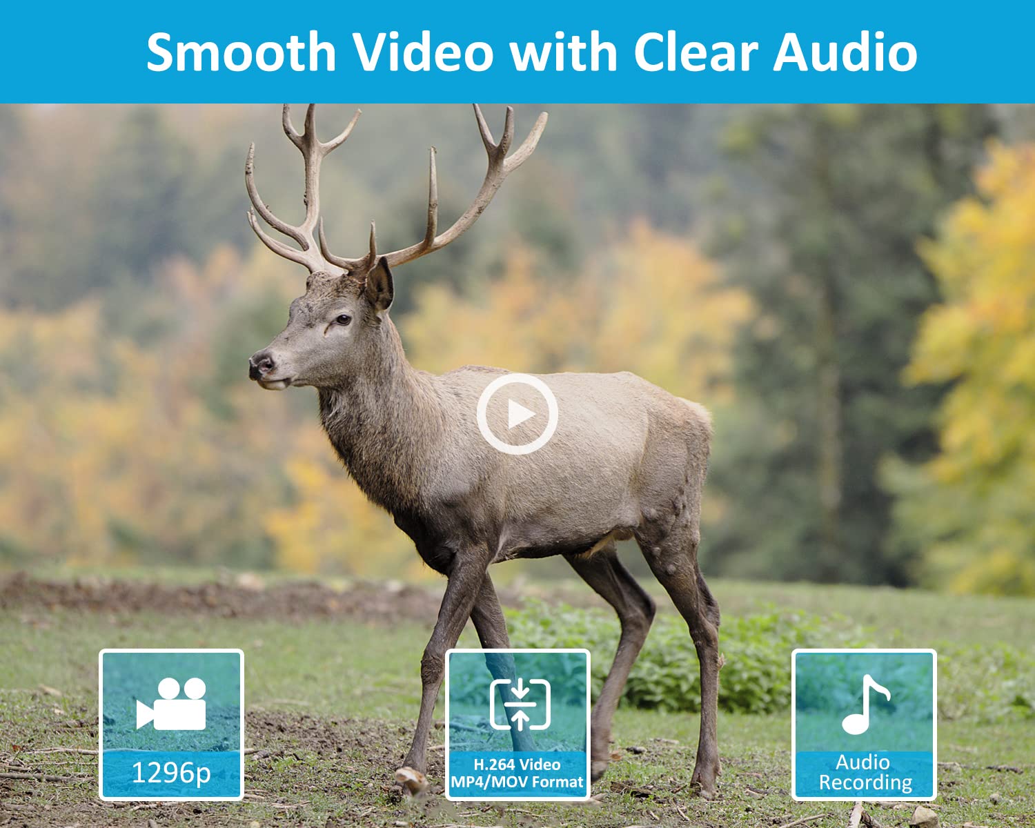 Gardepro E5S Trail Camera, 32Mp 1296P Hd Video, Game Cameras With 100Ft Night Vision Motion Activated Waterproof For Deer Wildli