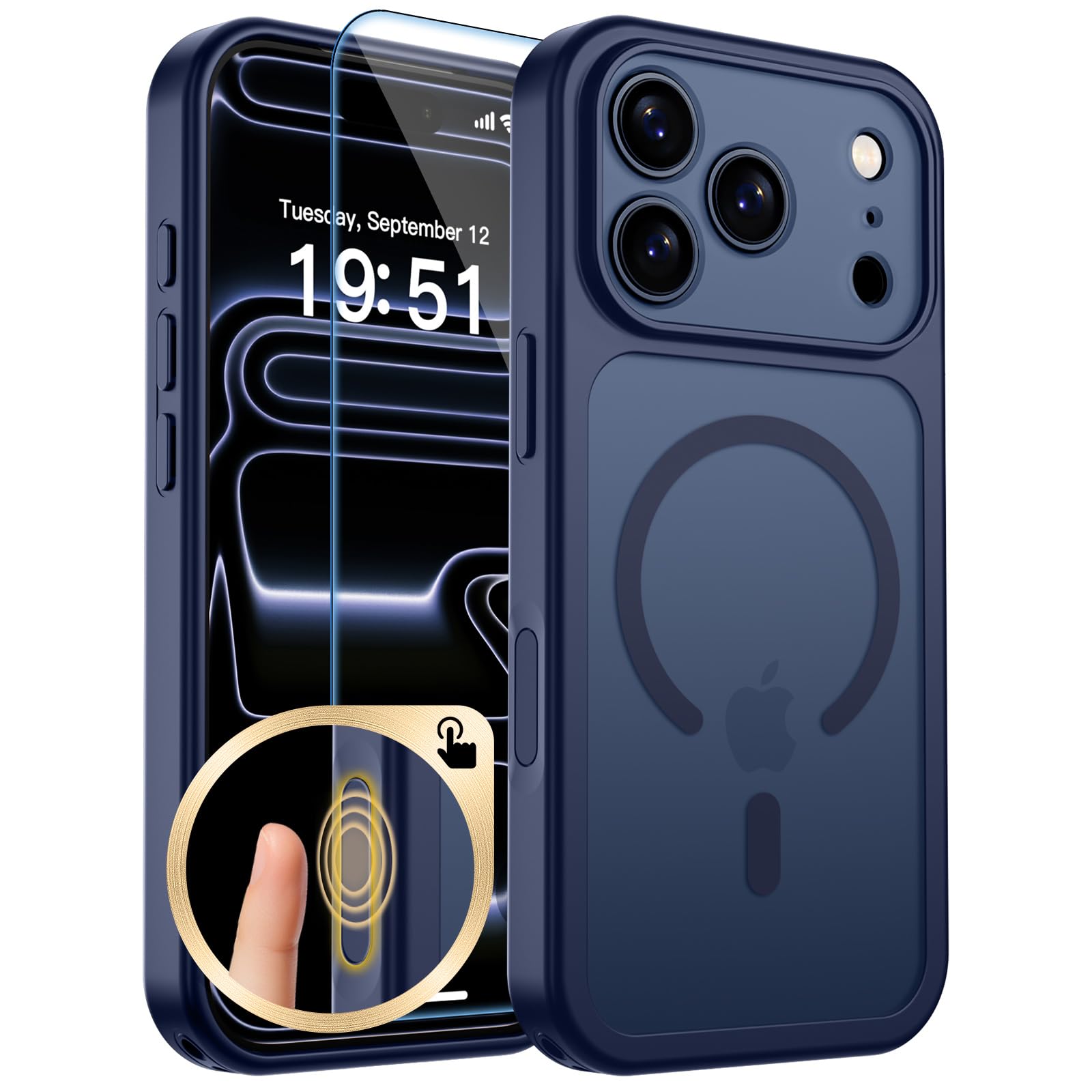 zapica Magnetic for iPhone 17 Pro Case, Upgraded [Camera Control Button] [Full Camera Protection] [with 1 Screen Protector] Tran