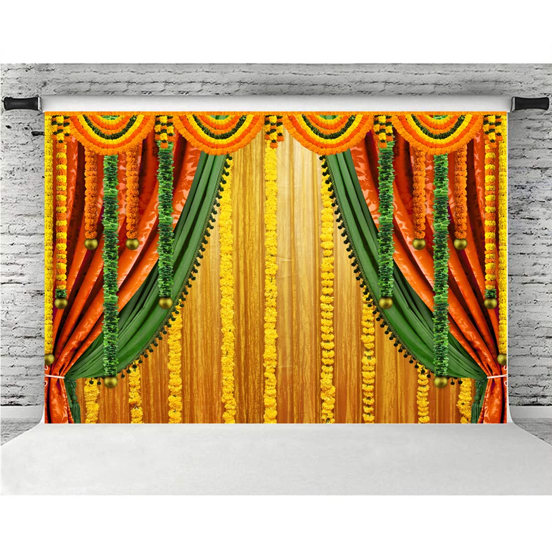 Lofaris India Pooja Photography Backdrop Puja Ganpati Pooja Traditional Mehndi Festival Background Diwali Decorations Wedding Pa