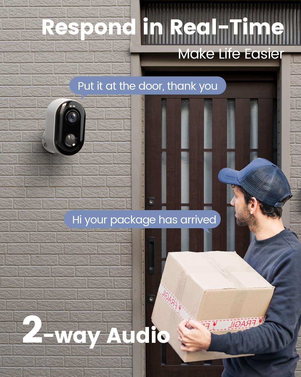 Mysight Wireless Outdoor Security Camera - 2K Color Night Vision, AI Motion Detection, IP66 Waterproof, Model CG6C-TY
