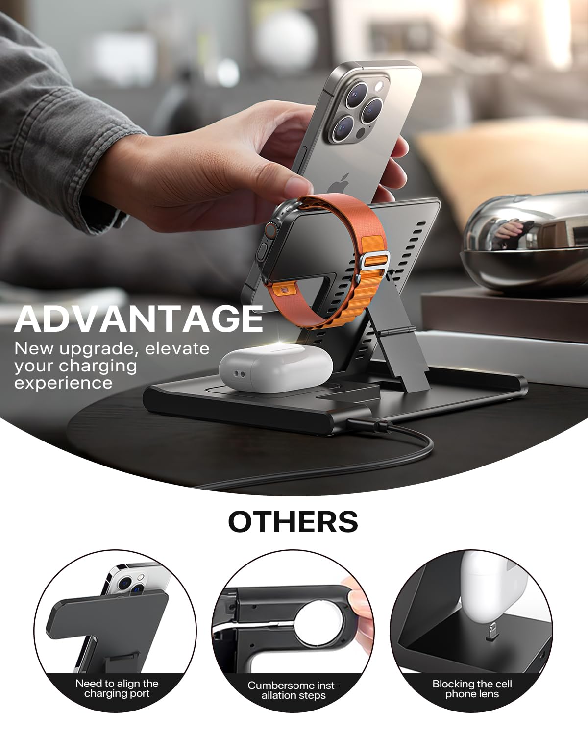 Exw [2024] Upgraded Wireless Charger,3 In 1 Charging Station For Apple Devices,Wireless Charger Stand For Iphone 16 15 14 13 12