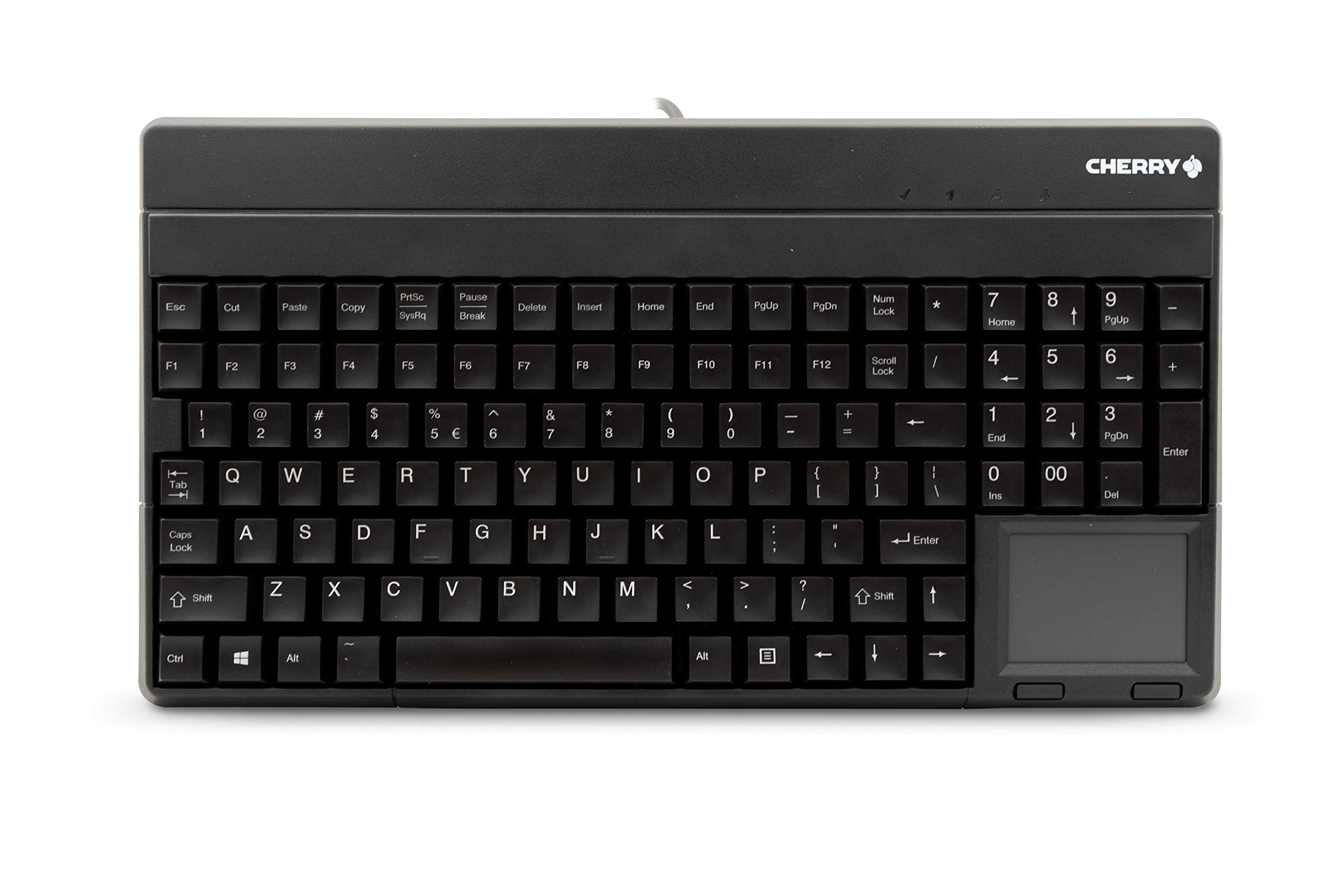 Cherry G86 62401 Compact Keyboard   Integrated Touchpad   Usb   Black  Spill Resistant (G86 62401Euadaa)
