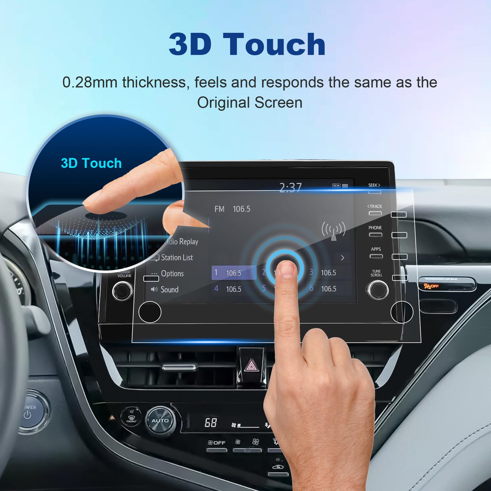 Coleya (2Pack) 2021 2022 2023 2024 Camry Screen Protector For Toyota Camry (Xle/Xse/Le/Se/Trd) 9 Inch Touch Screen, 2023 2024 Ca