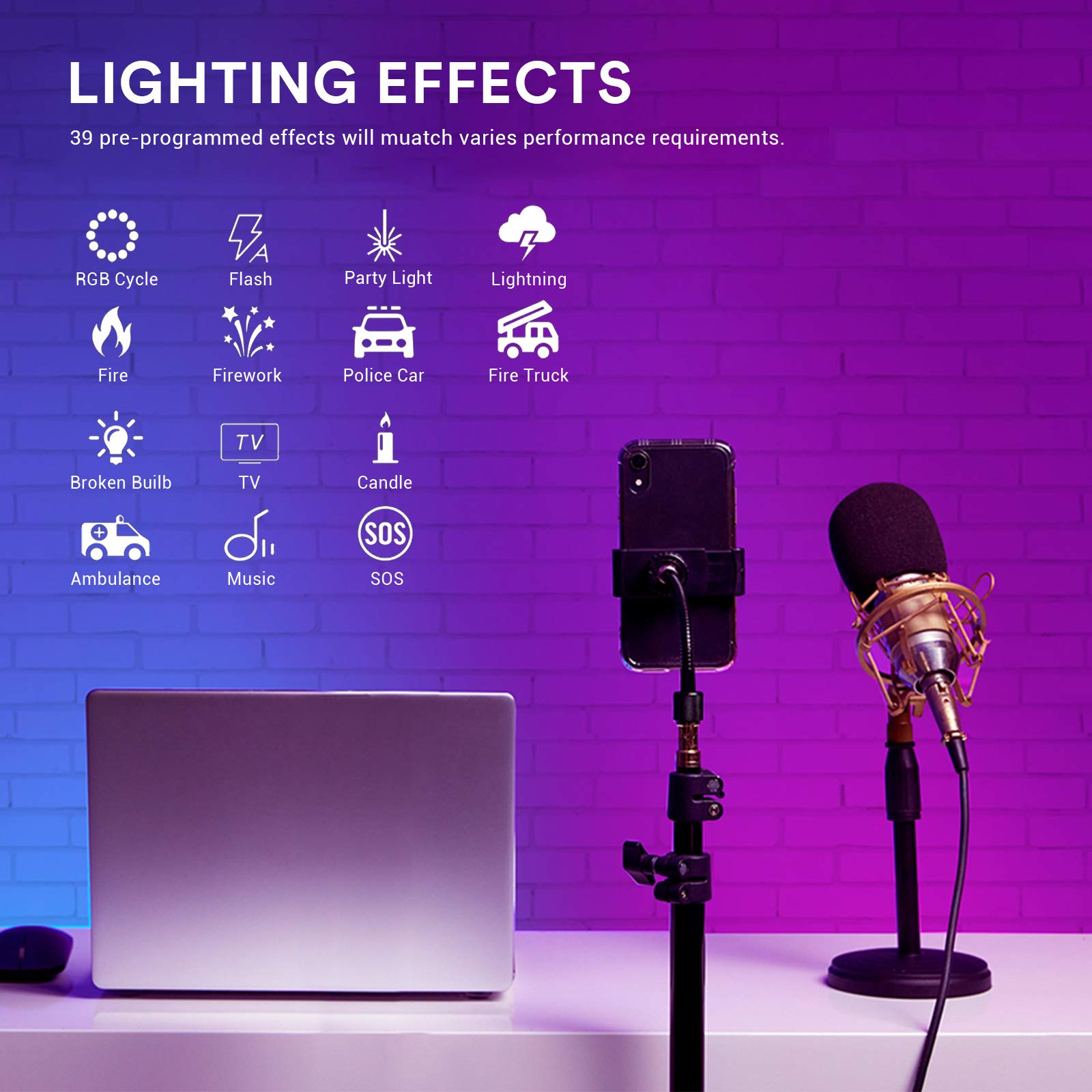 Godox Cl10 Rgb Ambient Light, 36000 Colors Led Rgb Atmosphere Background Light With 39 Special Light Effects, Studio Decorate Li