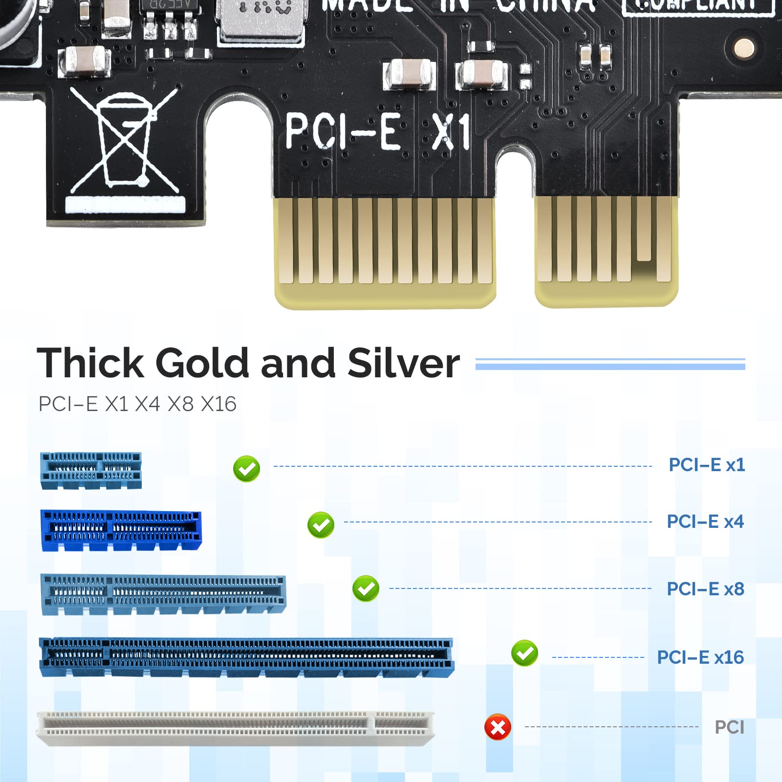 Eluteng Pcie Usb 3.0 Card 7 Ports Pci Expree To Usb Expansion Card Super Speed 5Gbps Pci E Usb3 Hub Controller Adapter For Windo