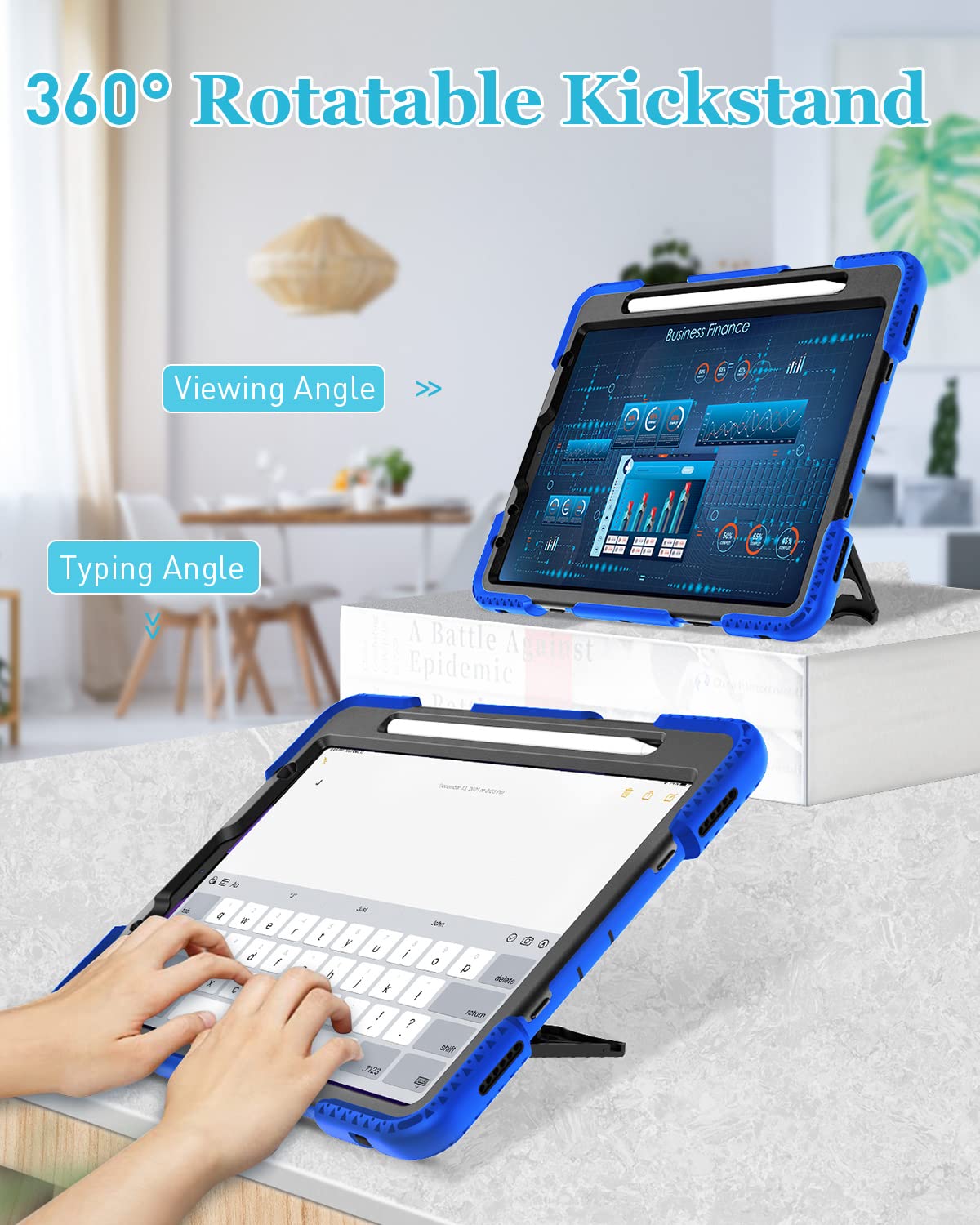 Case For Ipad Air 5Th/ 4Th Generation (2022/2020): Cover For Ipad Air 10.9 Inch With Screen Protector  Stand  Handle  Shoulder S