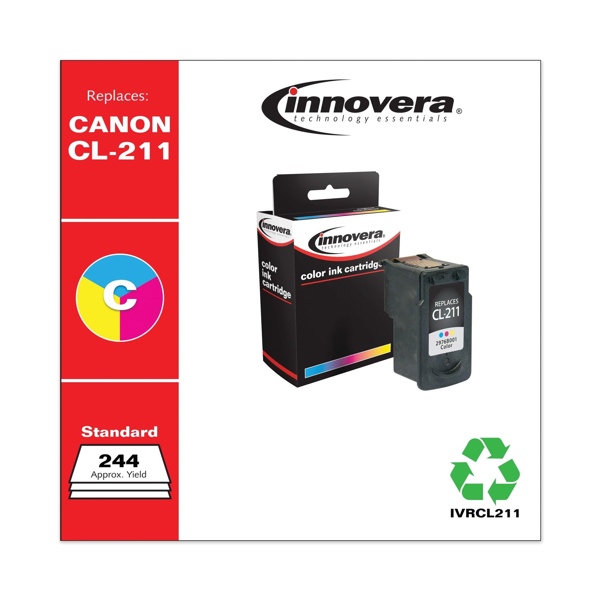 Innovera Remanufactured Tri Color Ink, Replacement For Cl 211 (2976B001), 244 Page Yield