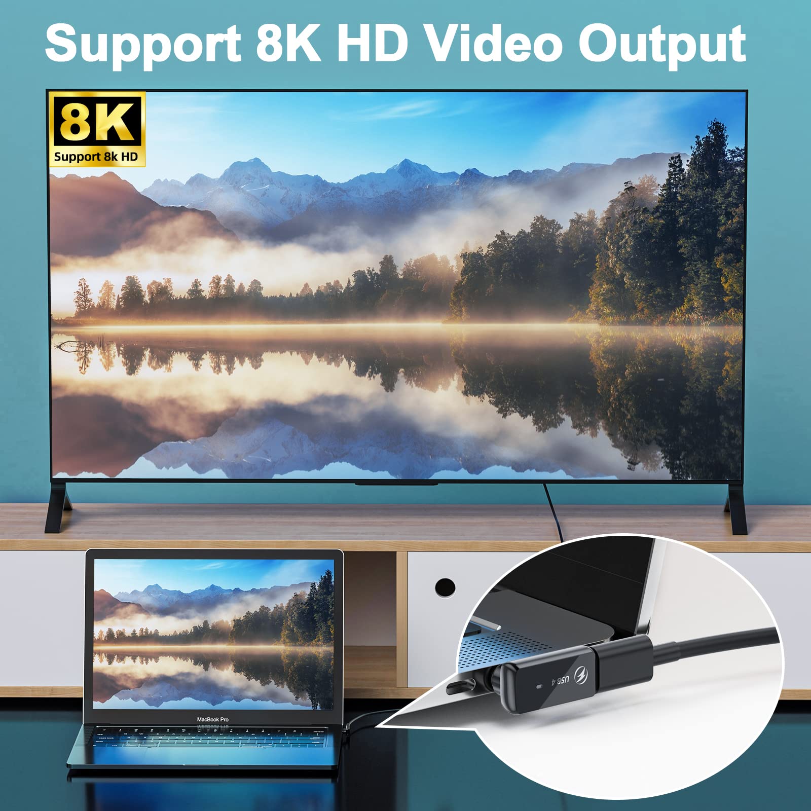 Hancenda Usb Type C Magnetic Adapter 2Pack, 24Pins 90 Degree Usb C With Pd 140W Charge 40Gbps 8K 60Hz Video Usb4 For Thunderbolt 3/4 Macbook Pro/Air Phone And More Devices