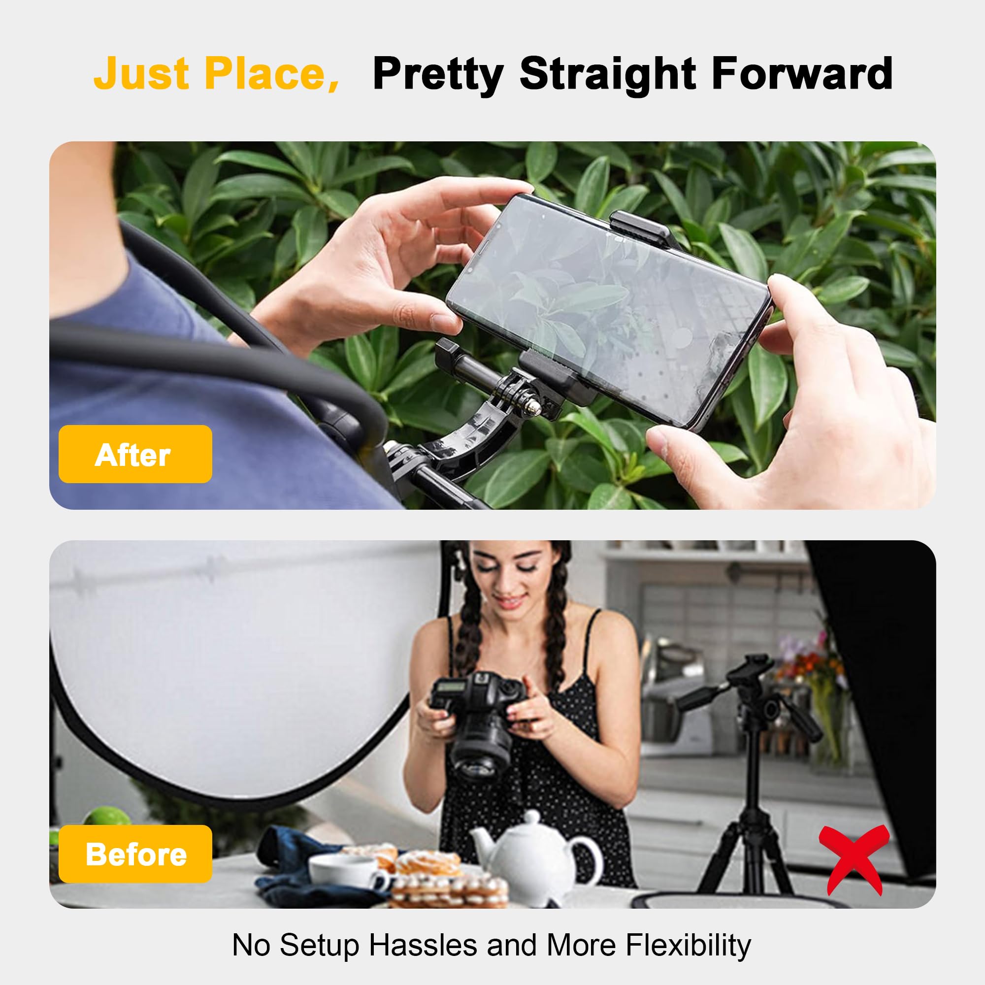 Neck Mount For Phones, Neck Cell Phone Holder Pov/Vlog Selfie Mount Hand Free Phone Neck Holder Chest Stand Strap Video Recordin