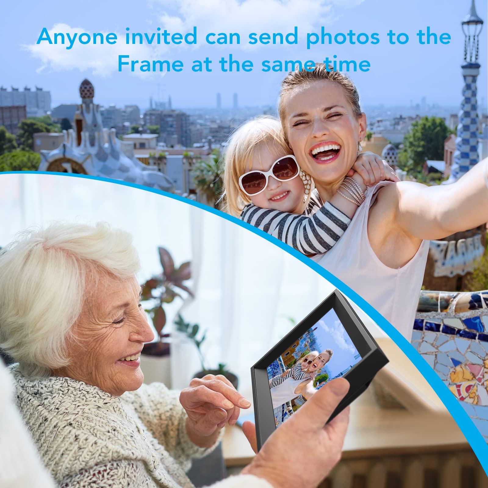 Frameo Digital Picture Frame 10.1 Euker Wifi Digital Photo Frames Ips Touch Screen, 16Gb Storage, Share Photos/Videos Instantly And Remotely Via Free Frameo, Great Gifts For Friends And Family