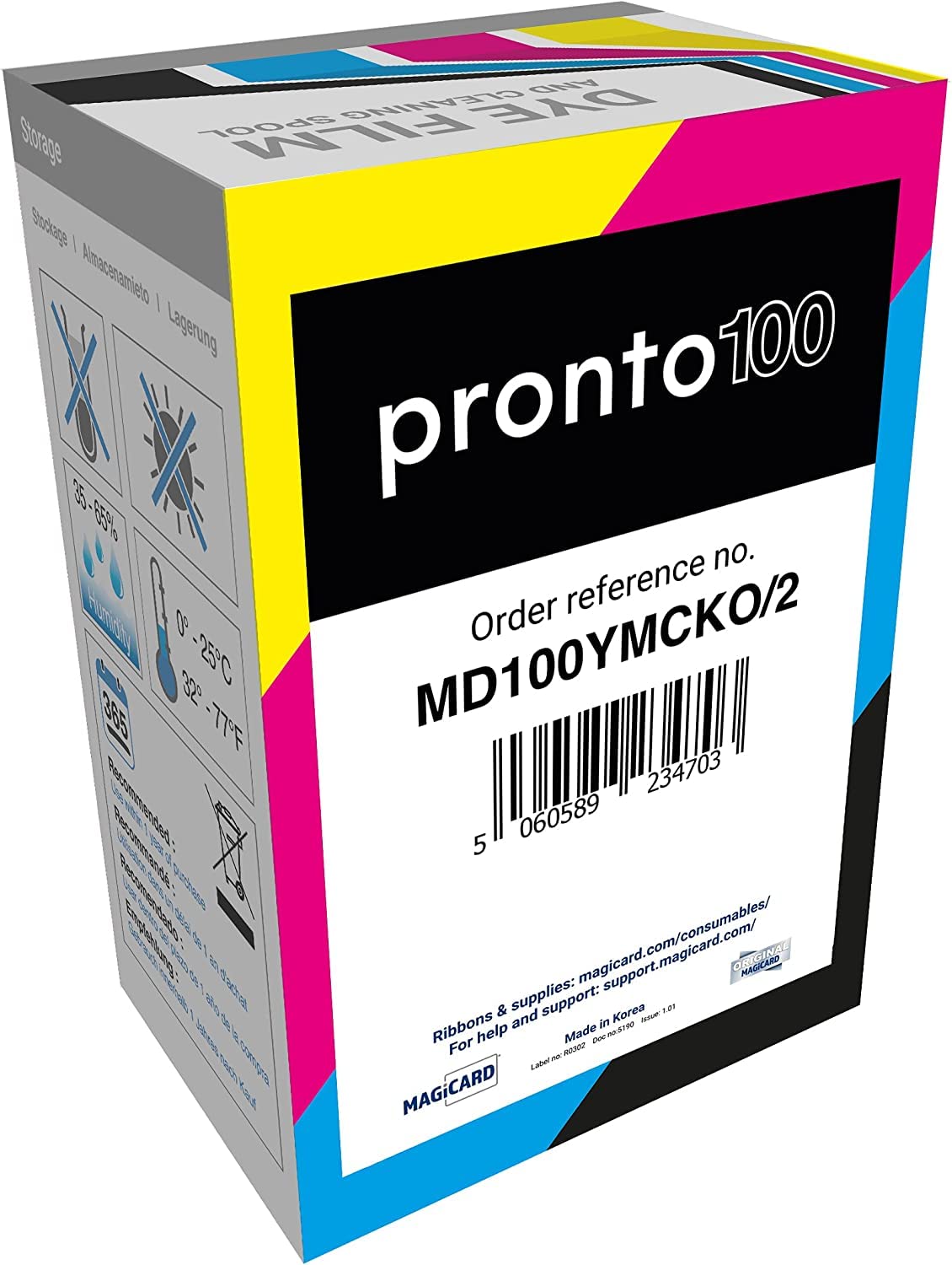 Bodno 2 X Magicard Pronto 100 Printer Md100Ymcko Color Ribbon   Ymcko   100 Prints Software Demo Card