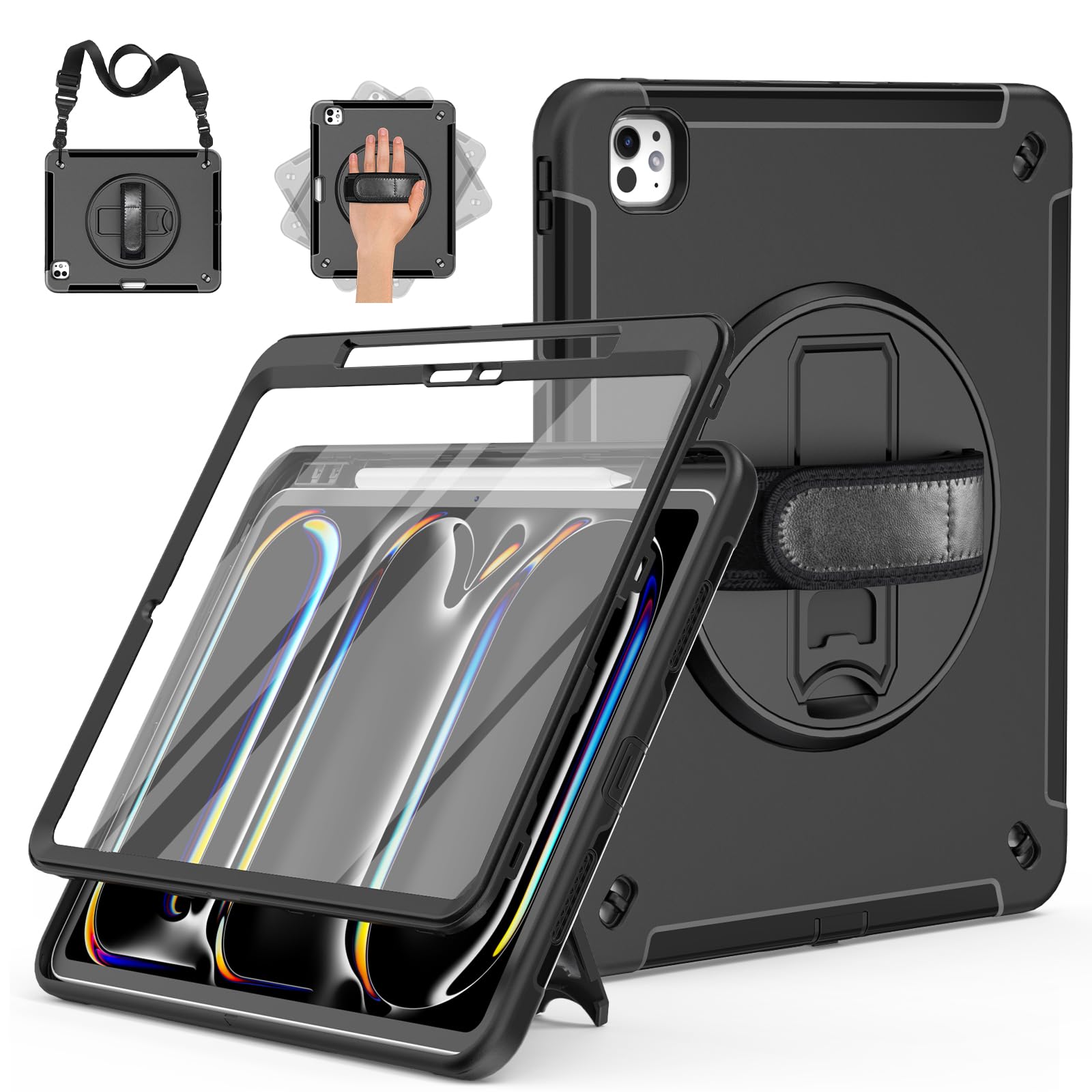 Miesherk Case For Ipad Pro 13 Inch, Military Grade Heavy Duty Shockproof Ipad 13 M4 Case (2024, 7Th Generation)   Screen Protect