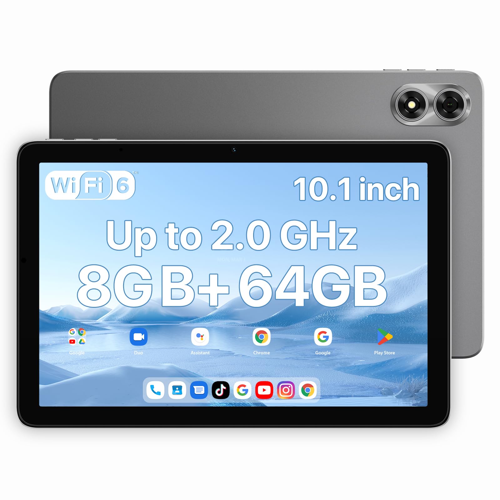 UMIDIGI G1 Tab Tablet 2025, 8(4+4) GB+64GB 1TB Expand, 5G/2.4G WiFi, 10.1 inch HD Premium Silk-Feel Design Tablet up to 2.0 GHz,