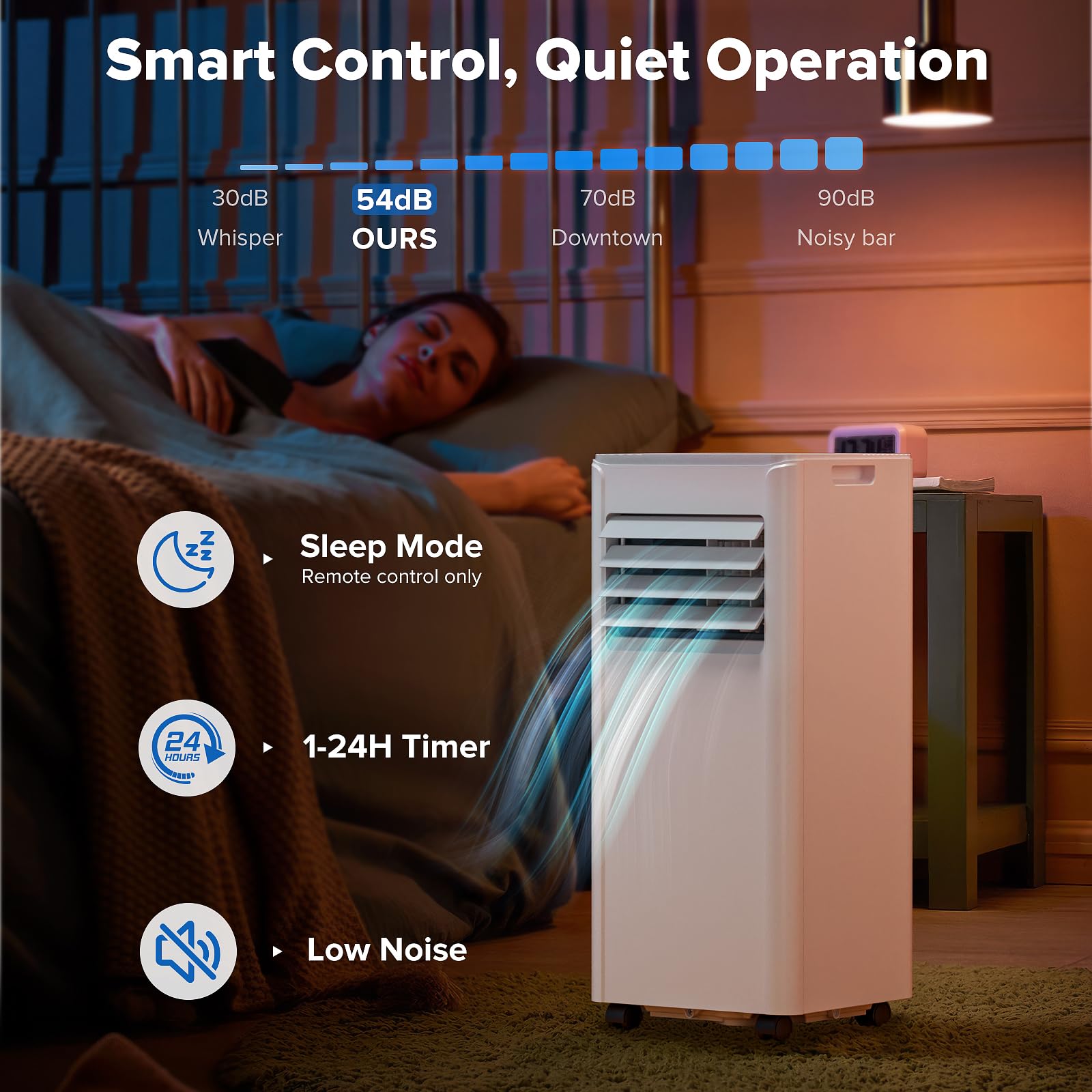 Zafro 8000 Btu Portable Air Conditioner Cools Up To 350 Sq. Ft., Remote Control, Led Display, 3-In-1 Modes Portable Ac Units Wit