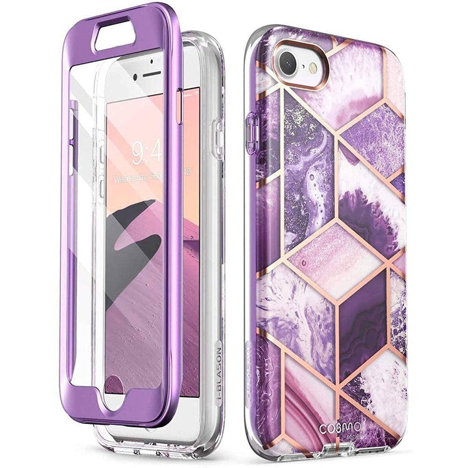 i-Blason Cosmo Series Case for iPhone SE 2022 (3rd Gen)/iPhone SE 2020 (2nd Gen)/iPhone 7/iPhone 8, Stylish Protective Bumper Ca