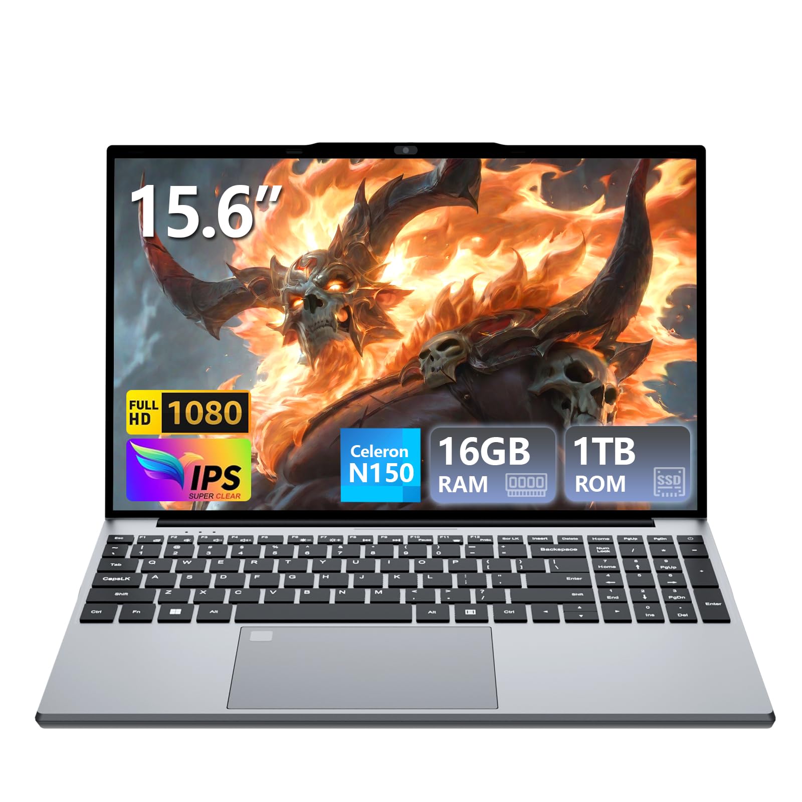 2026 Gaming Laptop, Laptop Computer with Celeron N150, Lap top with 16GB DDR4 1TB SSD, 15.6 IPS 1080P, Backlit Keyboard Fingerpr