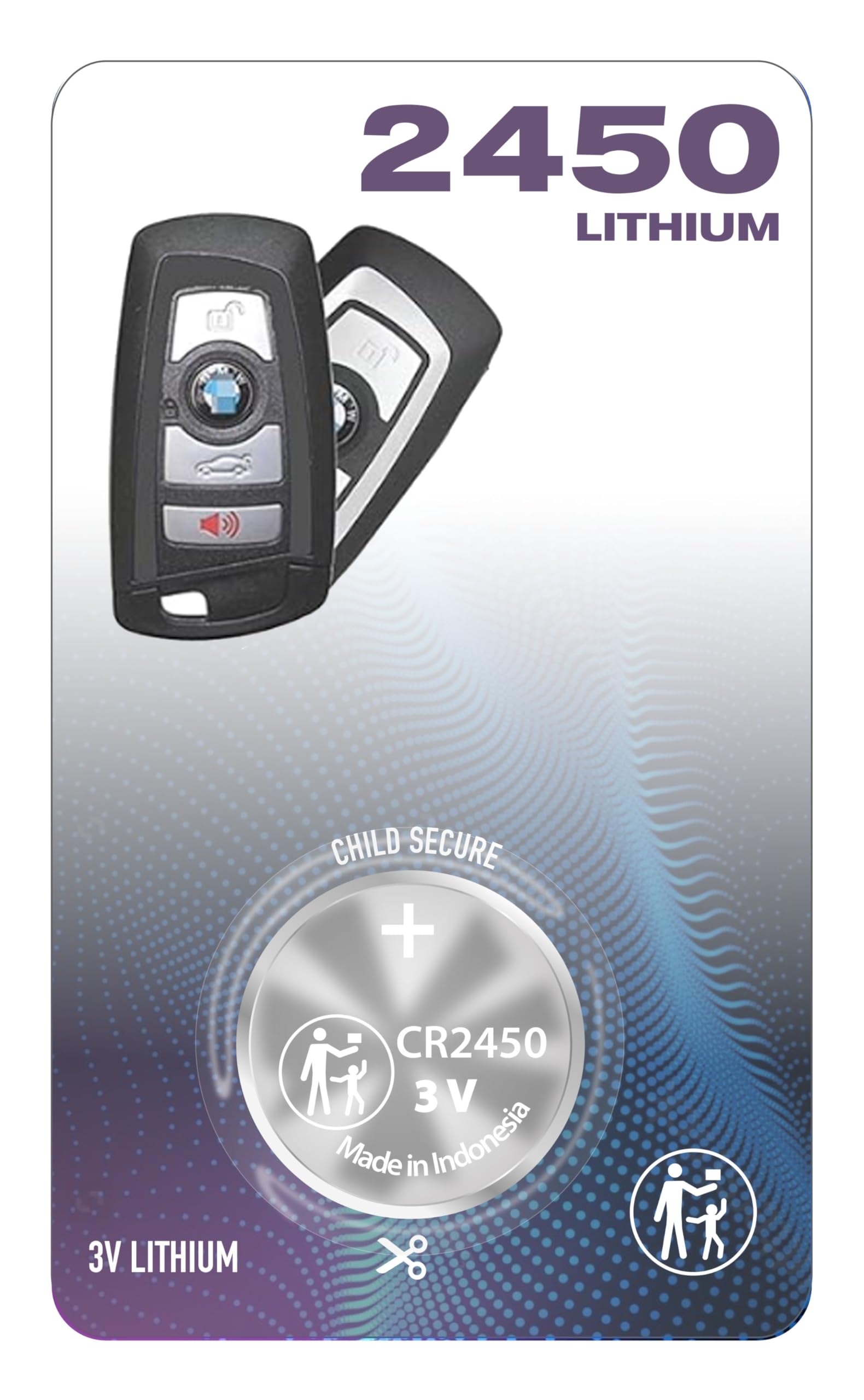 Cr2450 2450 Compatible With Bmw (2009 2018) 2, 3, 5, 6, 7 Series, X3, X4, Etc. Remote Smart Key Fob Battery Oem 320I 320Xi 328I