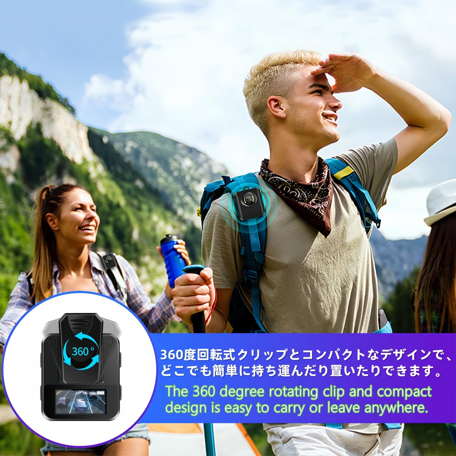 Jftwmg Body Camera With Video Recording Cam   Bodycam With 1080P Hd Built In 32Gb Memory Card, 0.96 Inch Display Cams, Wearable