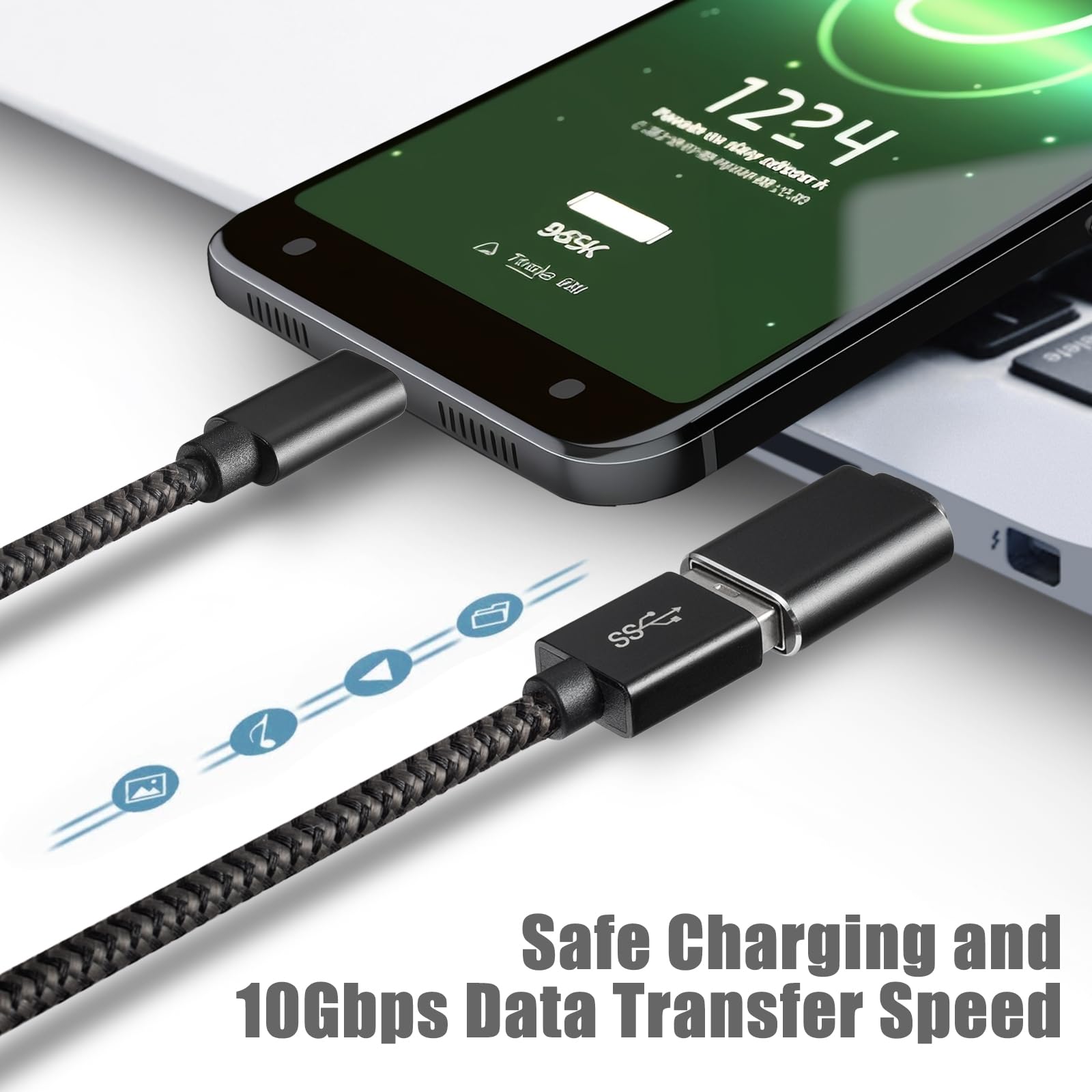 AOLLRUIRLL 6 Pack USB C to USB & USB to USB C Adapters SuperSpeed Data Transfer Fast Charging Aluminum Black