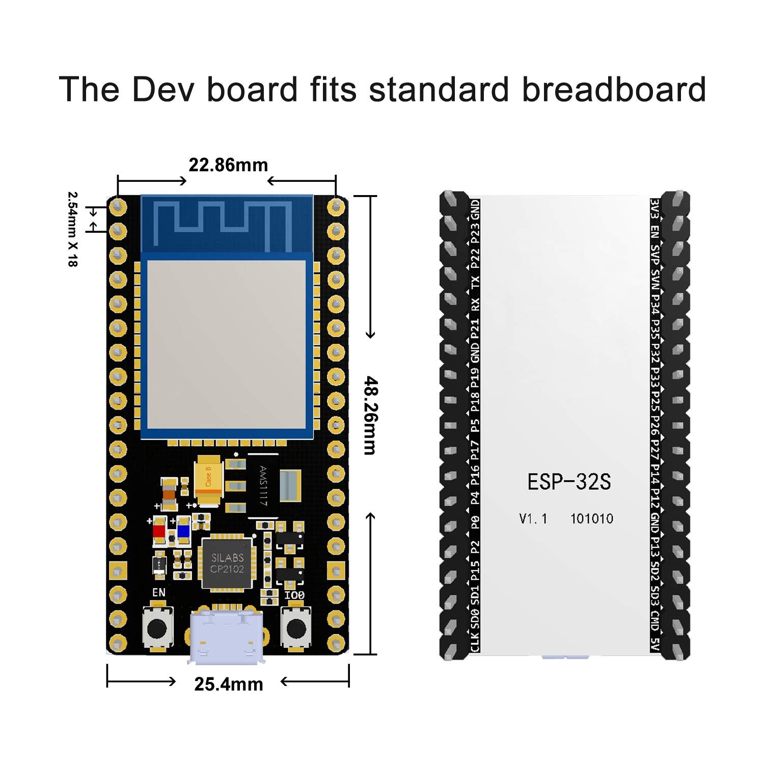 Aokin Esp32 Esp 32S Nodemcu 32S Esp Wroom 32 Development Board 2.4 Ghz Wifi And Bluetooth Dual Cores Microcontroller Esp Wroom 3