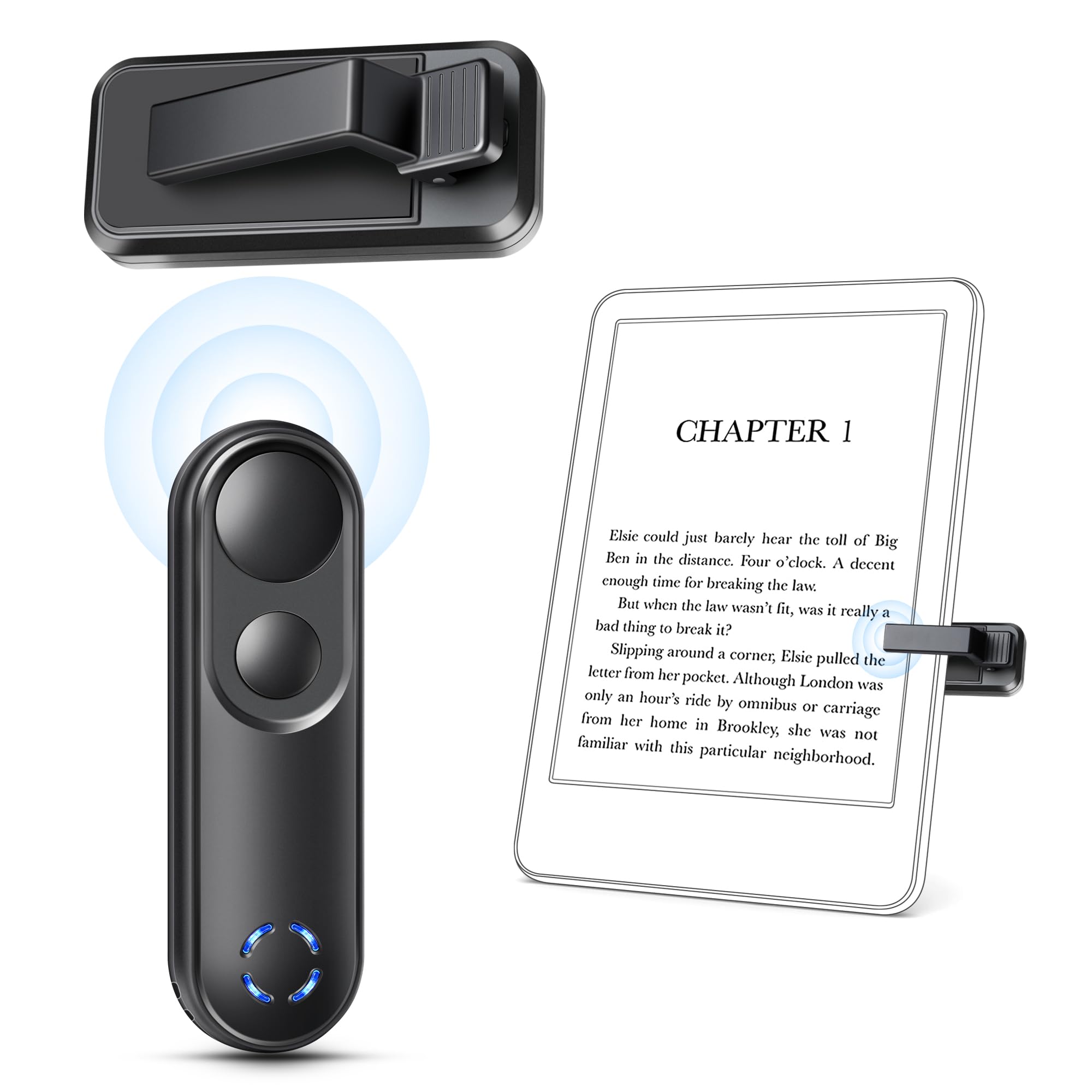 Smanu Rf Remote Control Page Turner For Kindle Paperwhite Oasis Scribe Kobo,Clicker Page Turner Kindle Accessories For Iphone,Ip