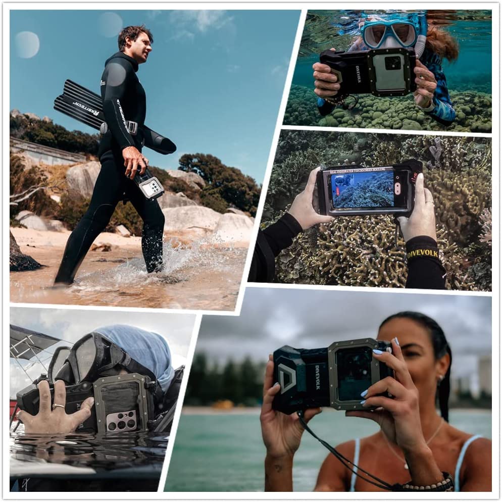 Divevolk Underwater Touchscreen Housing Compatiable For Iphone 12/12 Pro/12 Pro Max/13/13 Pro/13 Pro Max/14/14 Pro/14 Pro Max/15