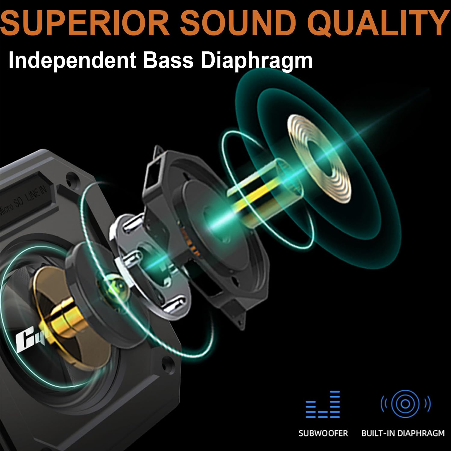 Birdie79   2 Pack Golf Speaker: Magnetic, Loud Stereo Sound, Bass Boost, Bluetooth, Ipx7 Waterproof, Rugged & Shockproof   30W