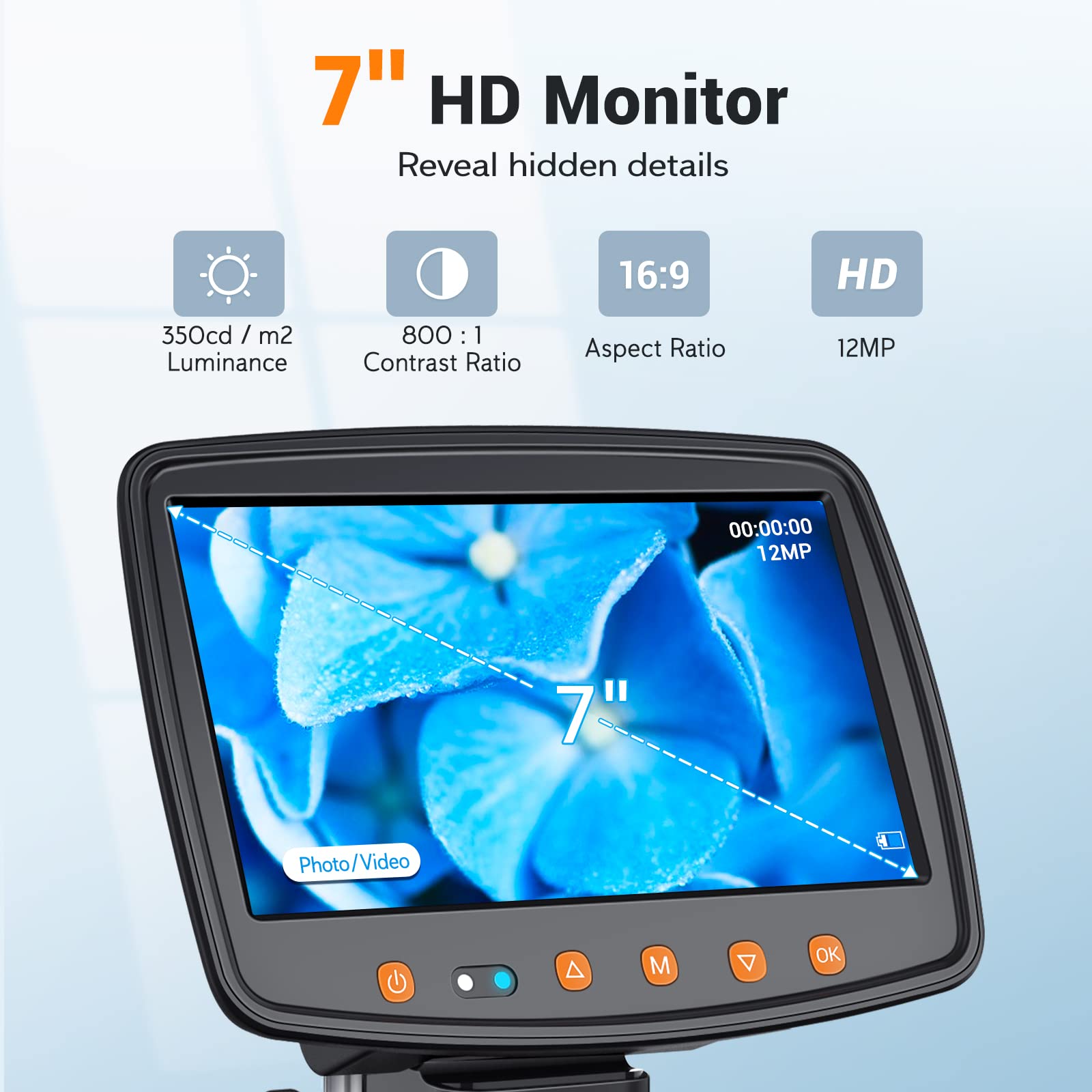 Leipan Digital Microscope With 7'' Lcd Screen,1500X Magnification Soldering Microscope With Hdmi,Coin Microscope With 12Mp Image