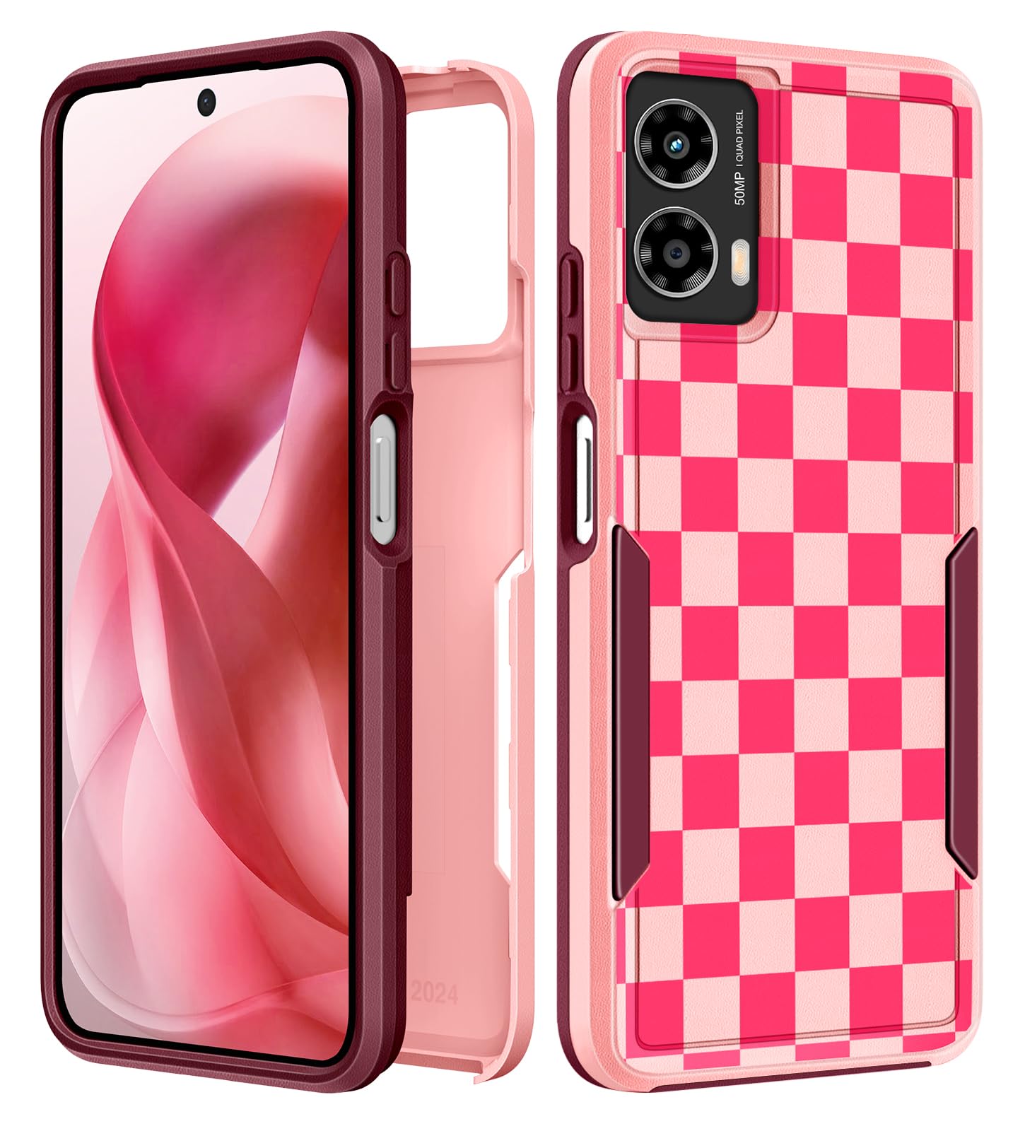 Plakill for Moto G Power 5G 2024 Case Women - Cute Girls Phone Cover Girly Kawaii Aesthetic Design Fashion Heavy Duty Protective