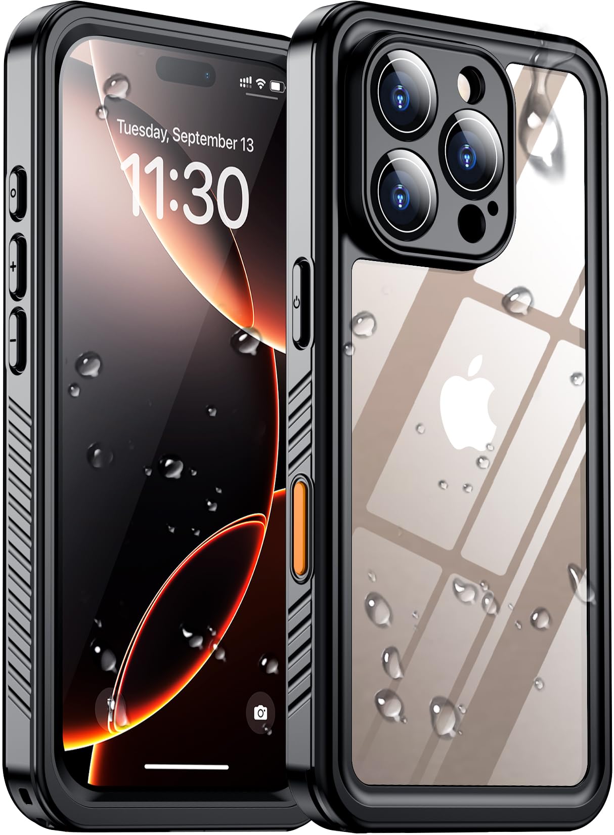 Temdan Compatible With Iphone 16 Pro Max Case Waterproof, Built In Screen & Camera Protector Ip68 Underwater Full Body 16Ft Mili