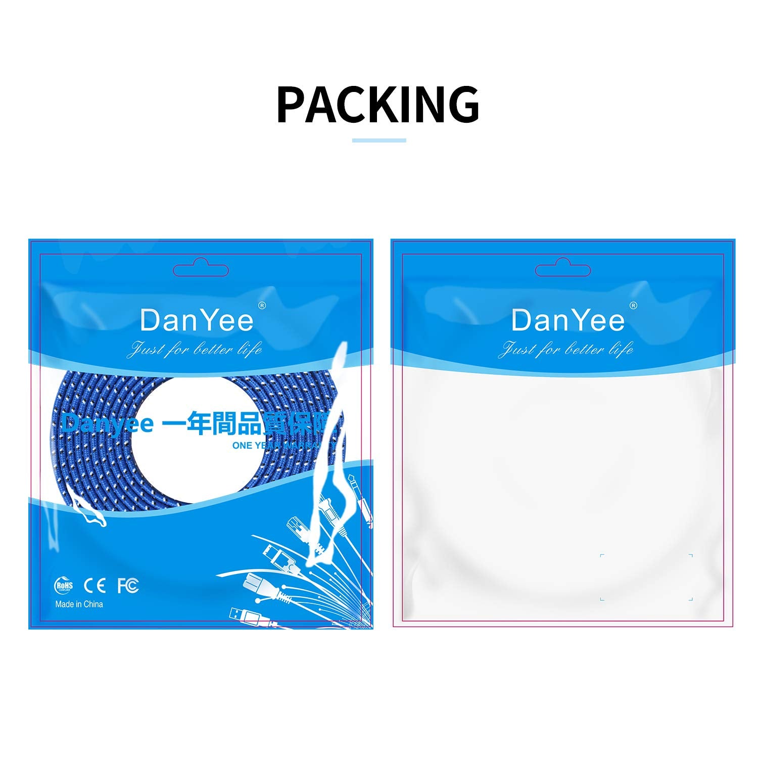 Danyee Cat 7 Ethernet Cable, Nylon Braided 66Ft Cat7 High Speed Professional Gold Plated Plug Stp Wires Cat 7 Rj45 Ethernet Cabl