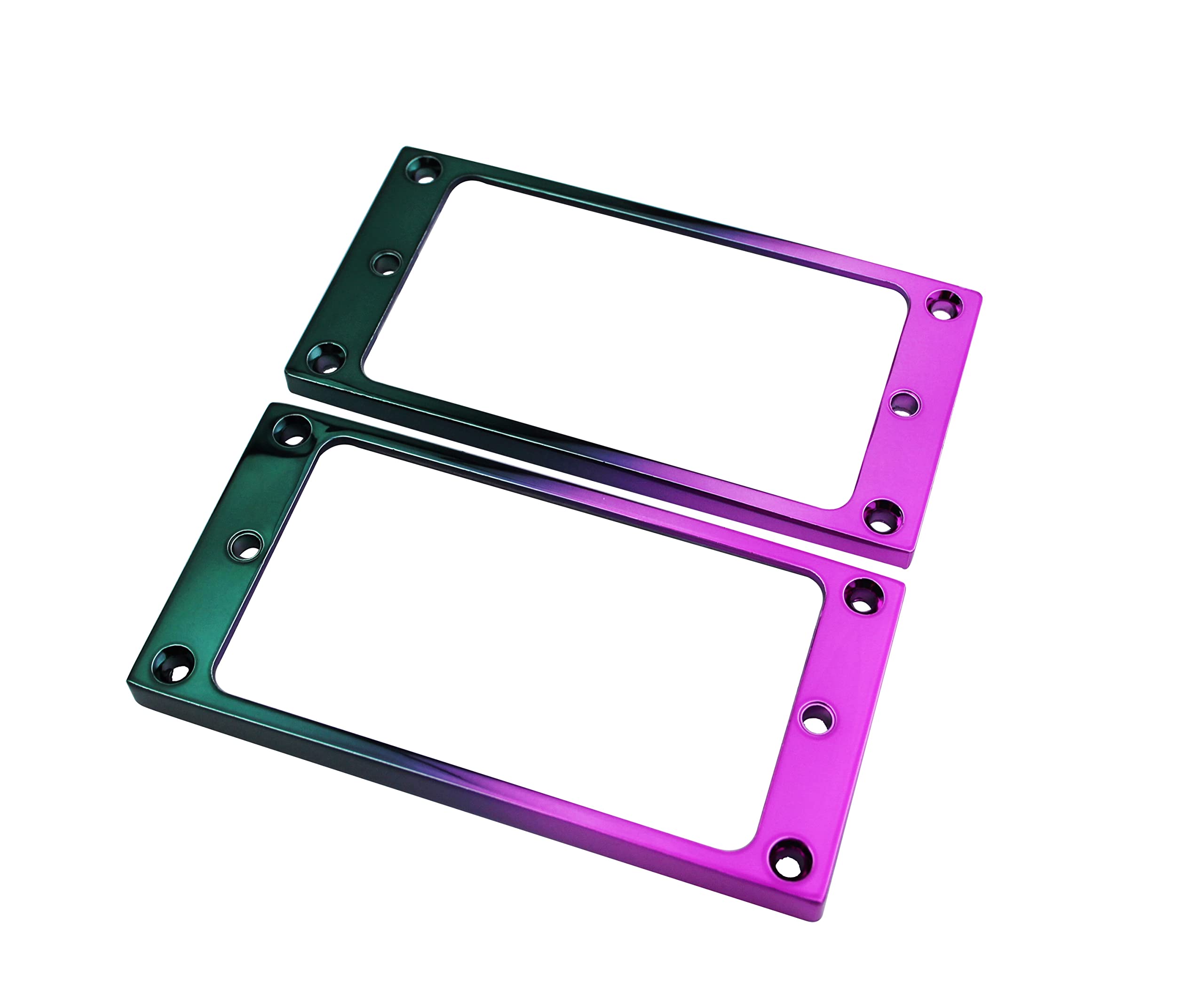 Guyker Flat Metal Humbucker Pickup Mounting Ring Set   Bridge Neck Pickups Cover Frame Replacement Part For Electric Guitar Or P