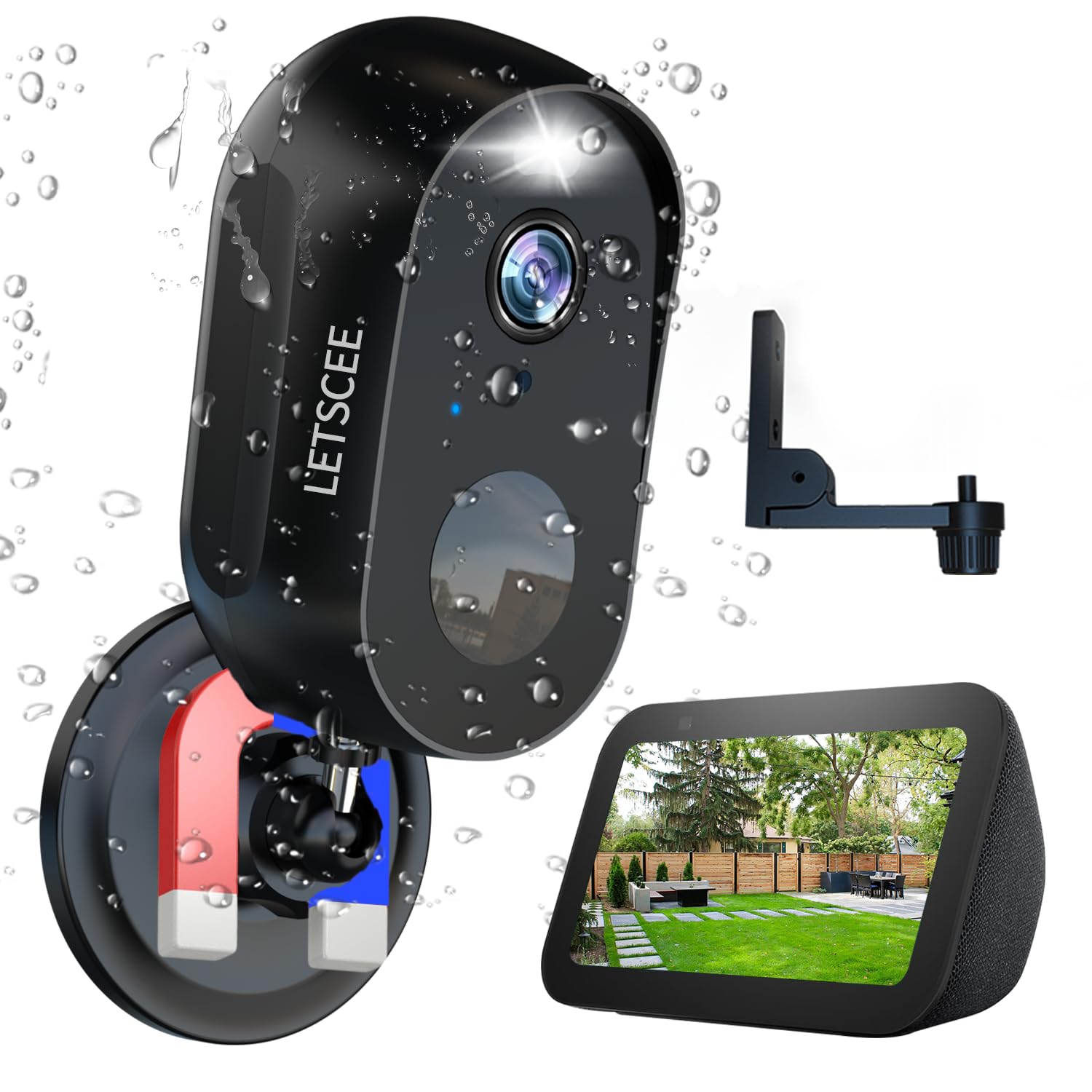 Letscee Security Cameras Wireless Outdoor Or Indoor,Alexa Cameras For Home Security Outside With Night Vision,2 Way Audio,Motion