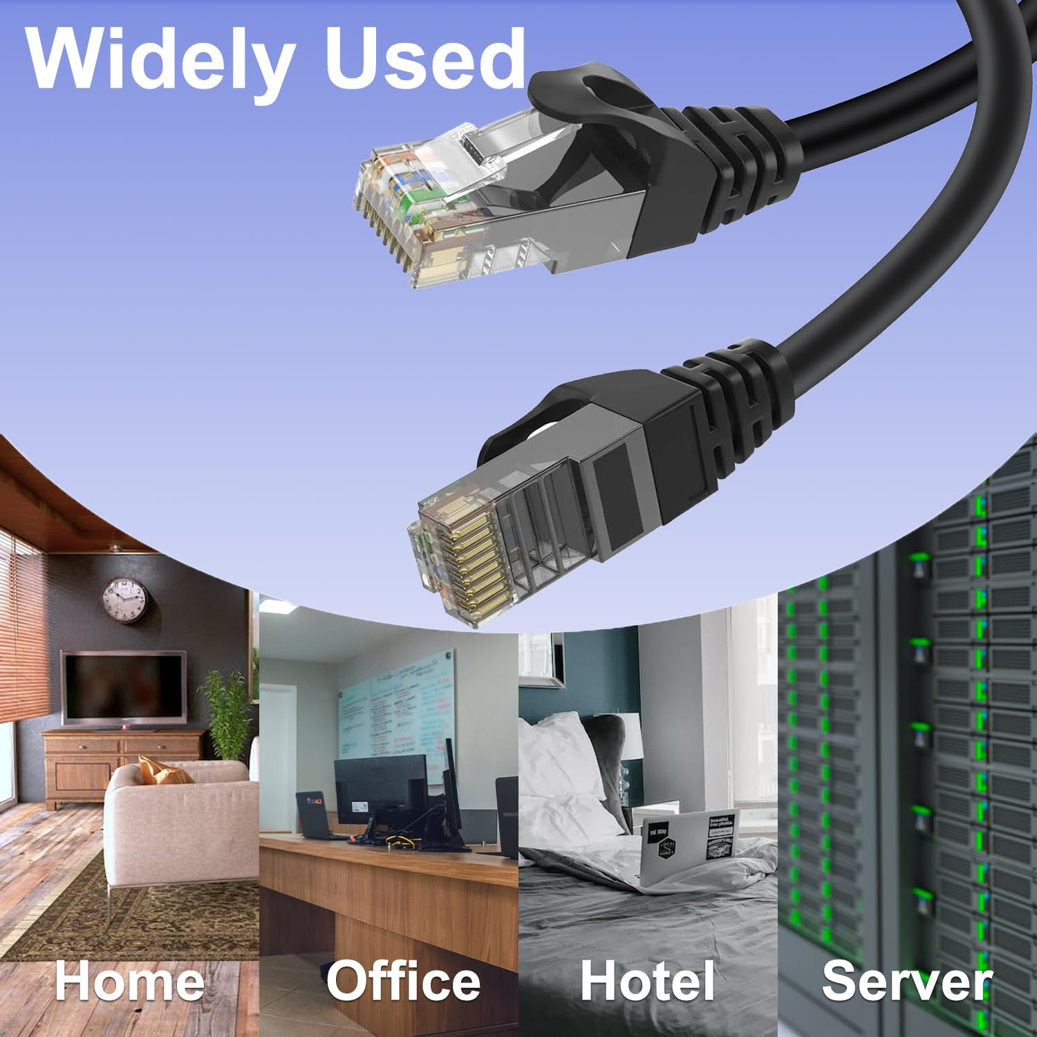 Aimyzii Cat6 Ethernet Cable(250 Feet) Cat6 Network Cord,Rj45 Patch Cable Support Cat6,Cat5E,Cat5 Include 25 Ties And 25 Cable Clips