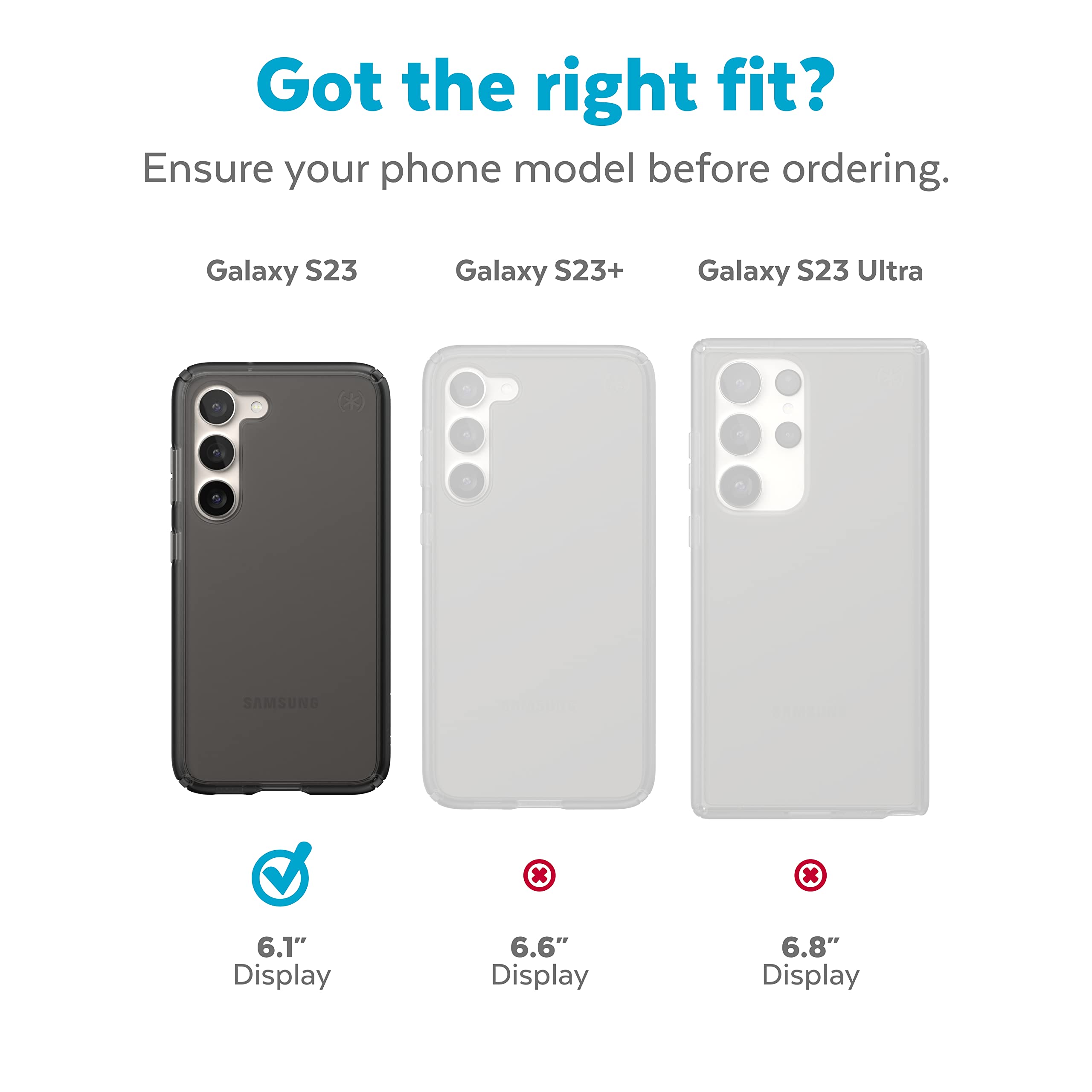 Speck Presidio Perfect Mist Case for Samsung Galaxy S23 - Obsidian, Polycarbonate, Shock Absorbent, Wireless Charging Compatible