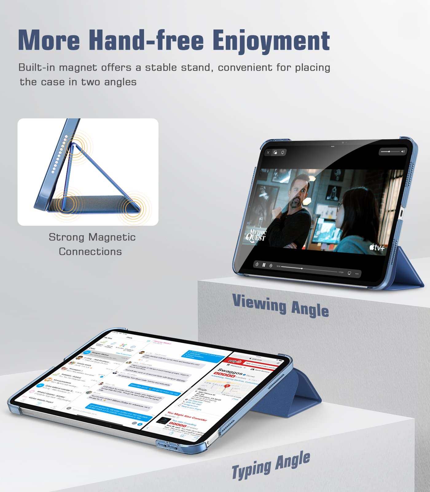 Timovo Case For Ipad (A16) 11Th Generation 11 Inch 2025/Ipad 10Th Generation 10.9 Inch 2022, Slim Stand Cover With Hard Transluc