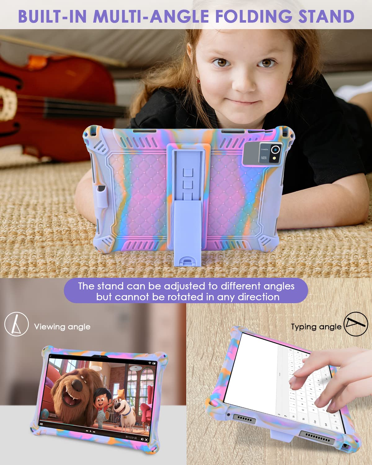 Detuosi Okaysea 10.1 Inch Silicone Tablet Case With Stylus Pen & Shoulder Strap, Moderness 10.1'' Case, Soft Portable Protective